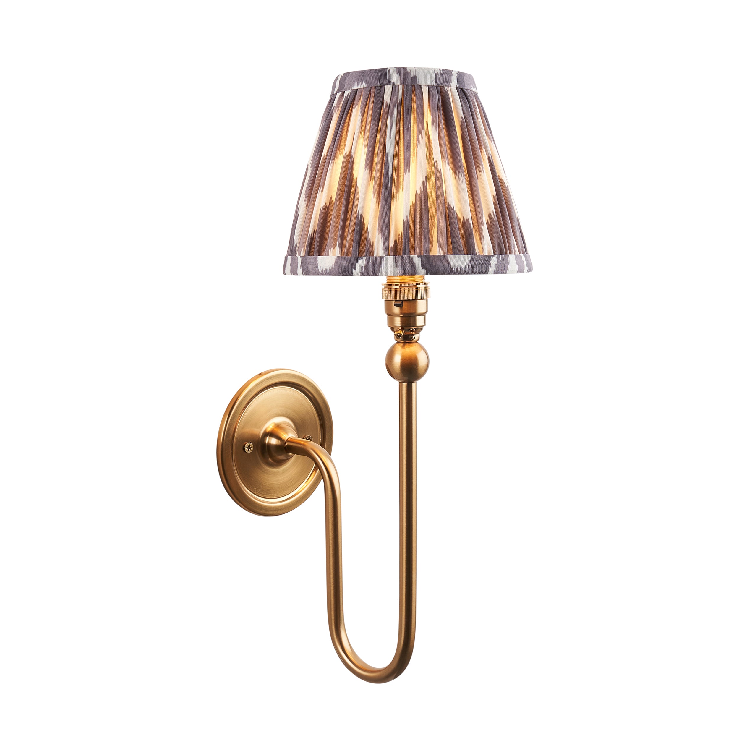 Endon Santiago Wall Light & Zigzag 16cm Pearl Grey Shade