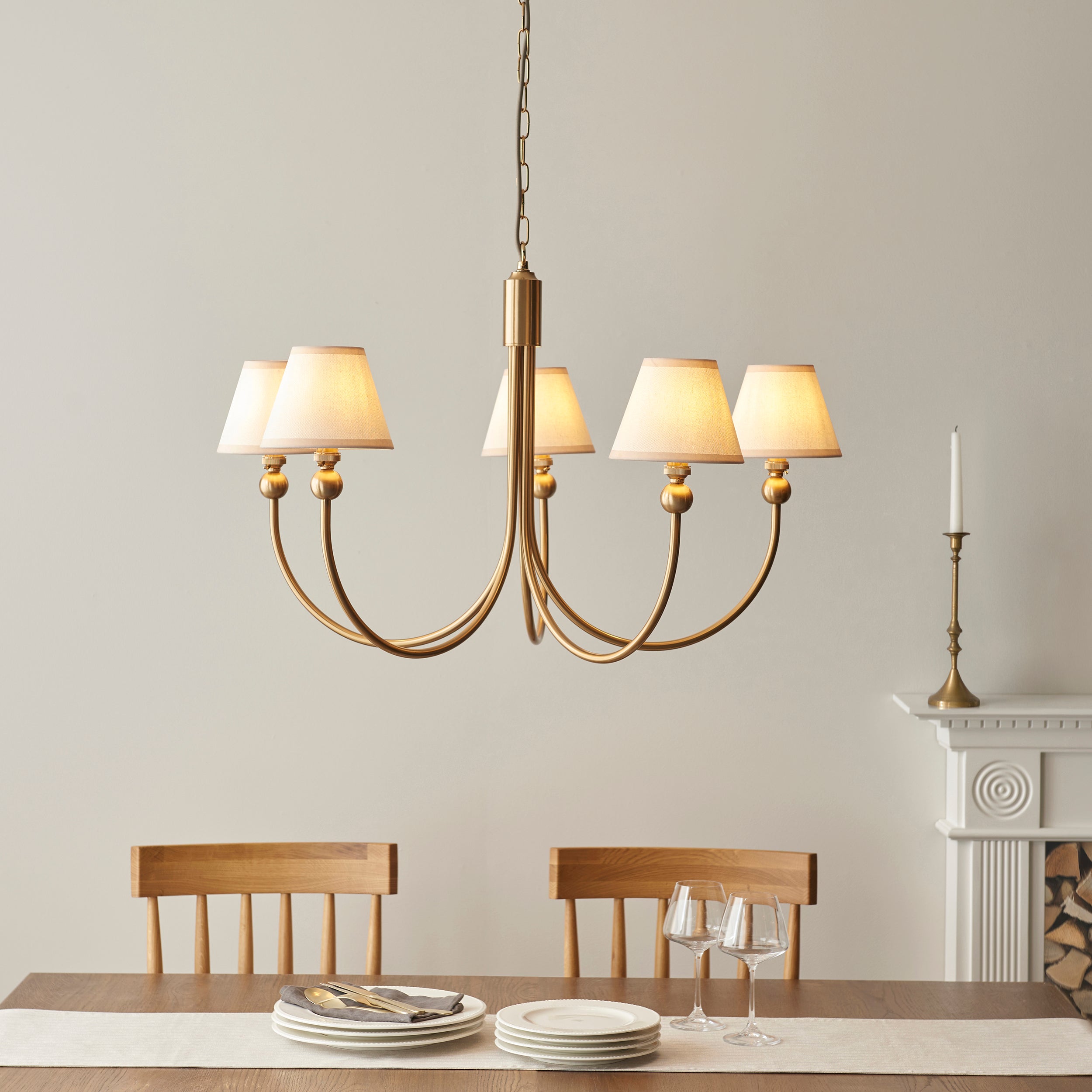 Endon Santiago Pendant & Ivy 16cm Vintage White Shade