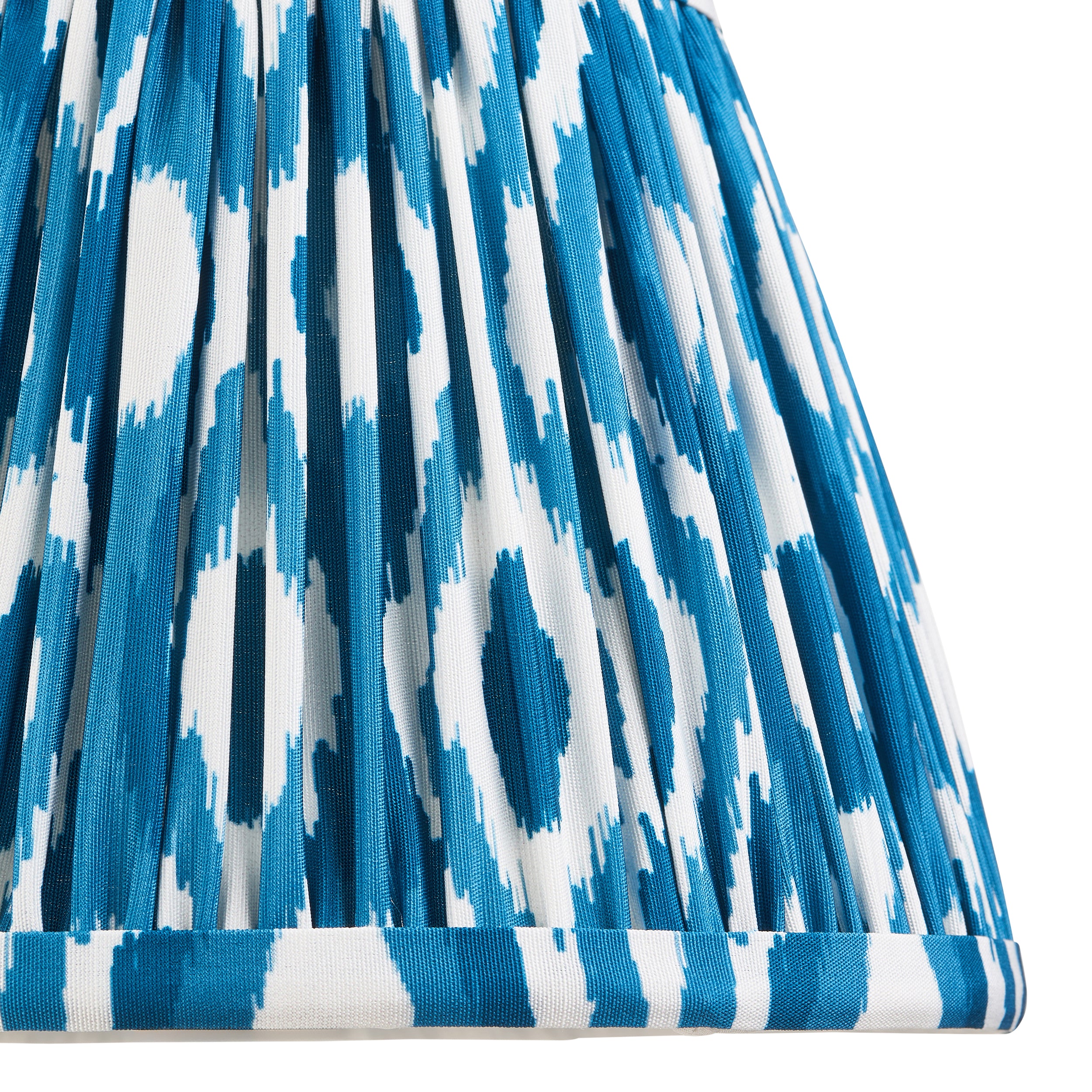 Endon Bibury Satin Marlin Blue Table Lamp & Ikat 20cm Marlin Blue Shade