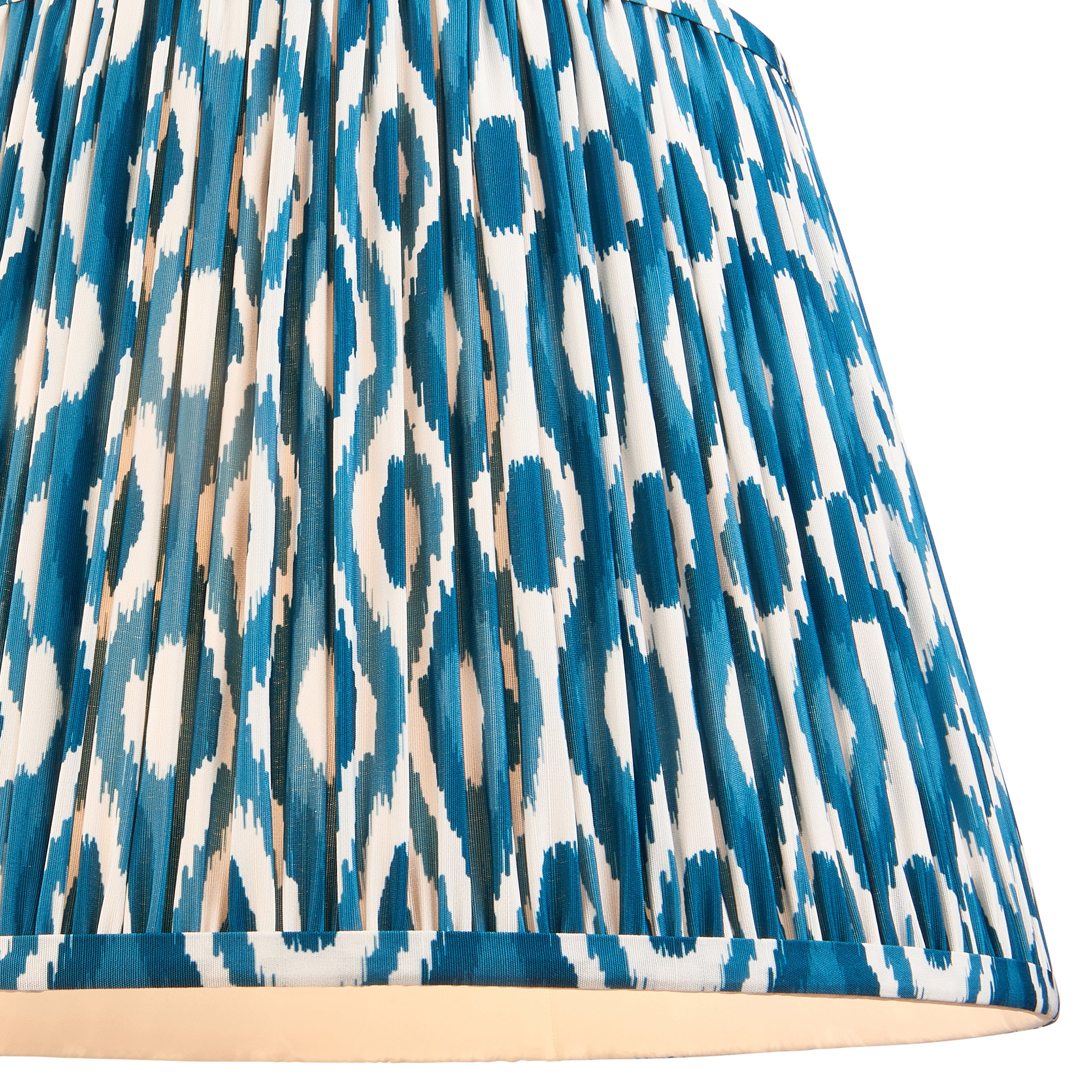 Endon Eltham Muted Red Braided Cable Pendant & Ikat 40cm Marlin Blue Shade