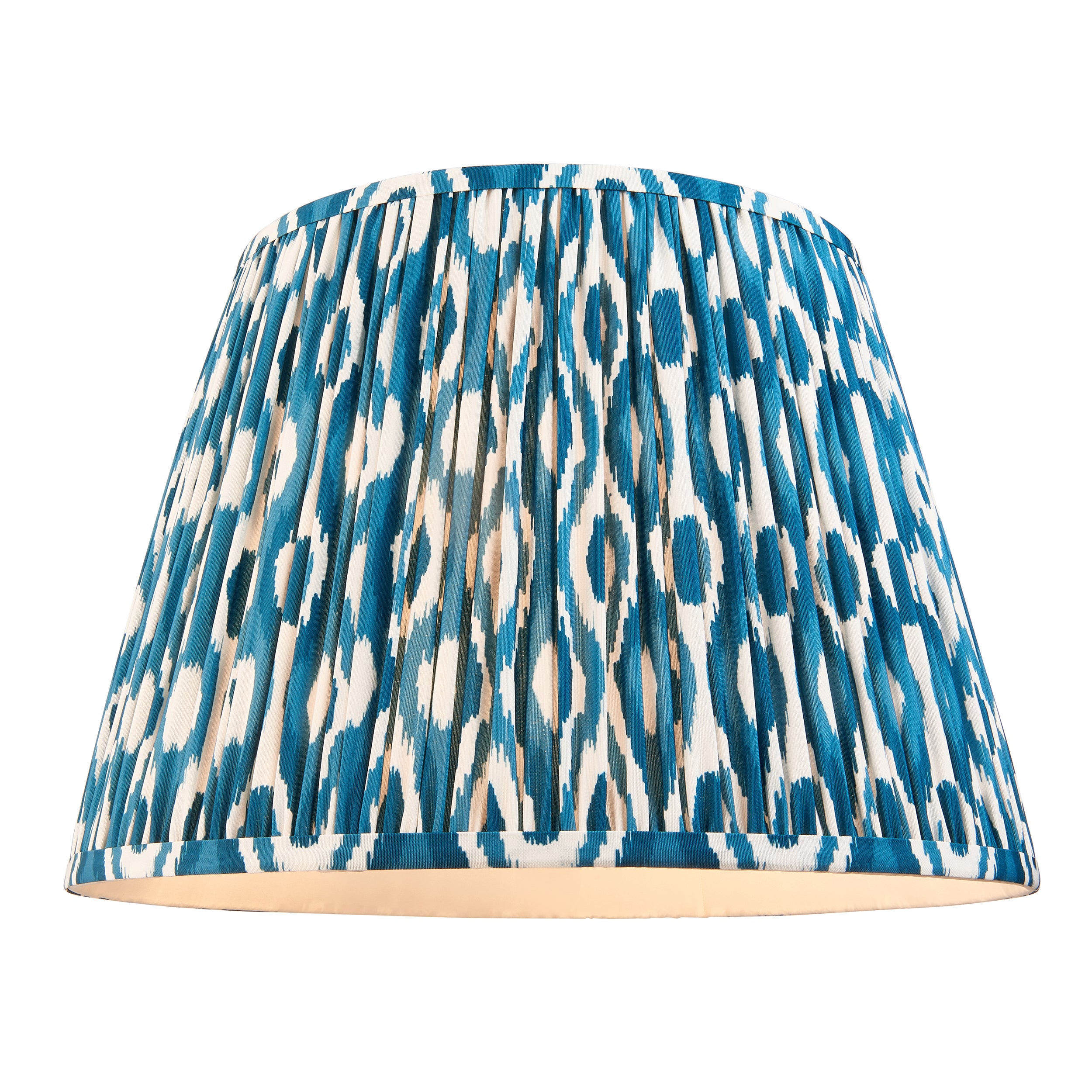 Endon Eltham Muted Red Braided Cable Pendant & Ikat 40cm Marlin Blue Shade