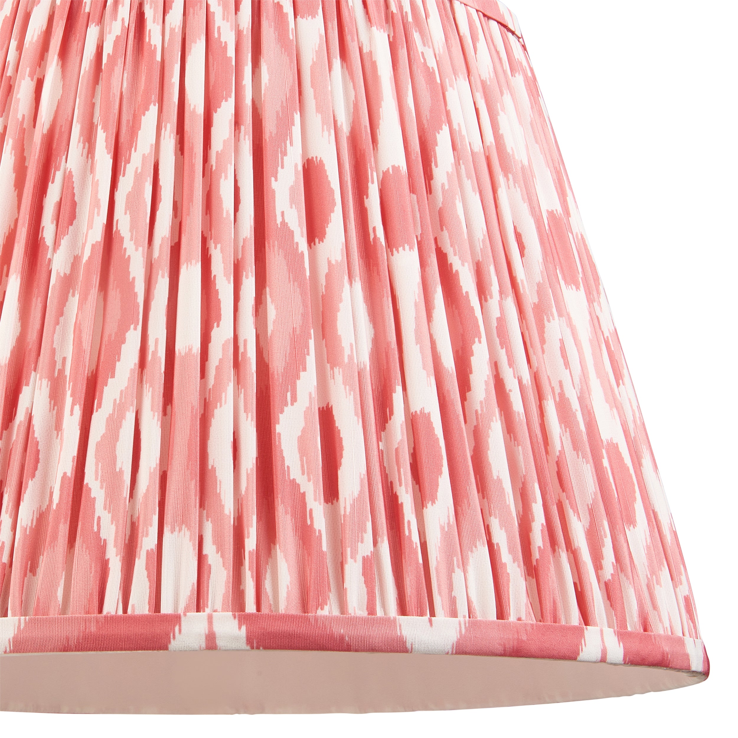 Endon Eltham Muted Green Braided Cable Pendant & Ikat 40cm Coral Pink Shade
