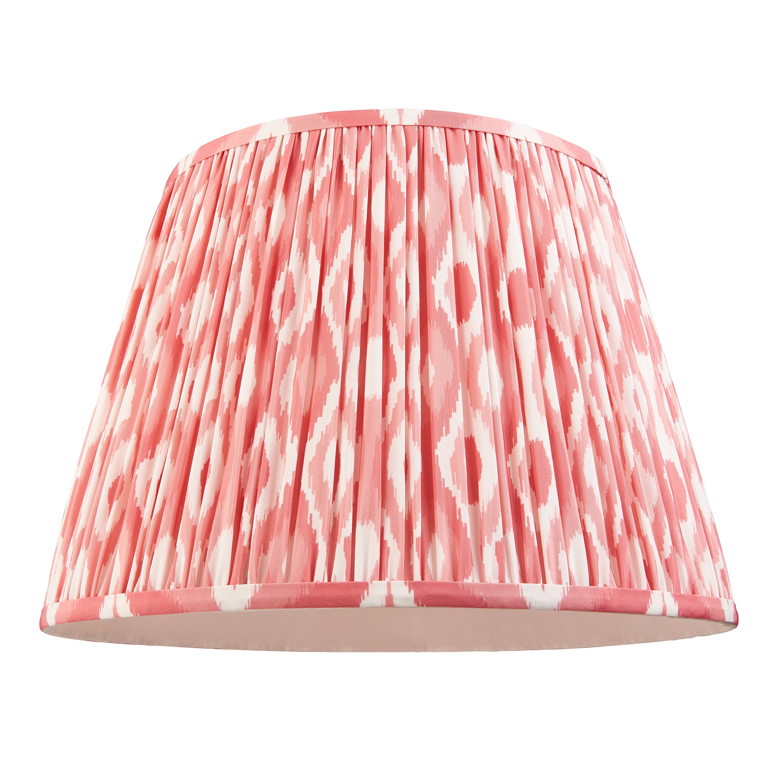 Endon Eltham Subtle Blue Braided Cable Pendant & Ikat 40cm Coral Pink Shade