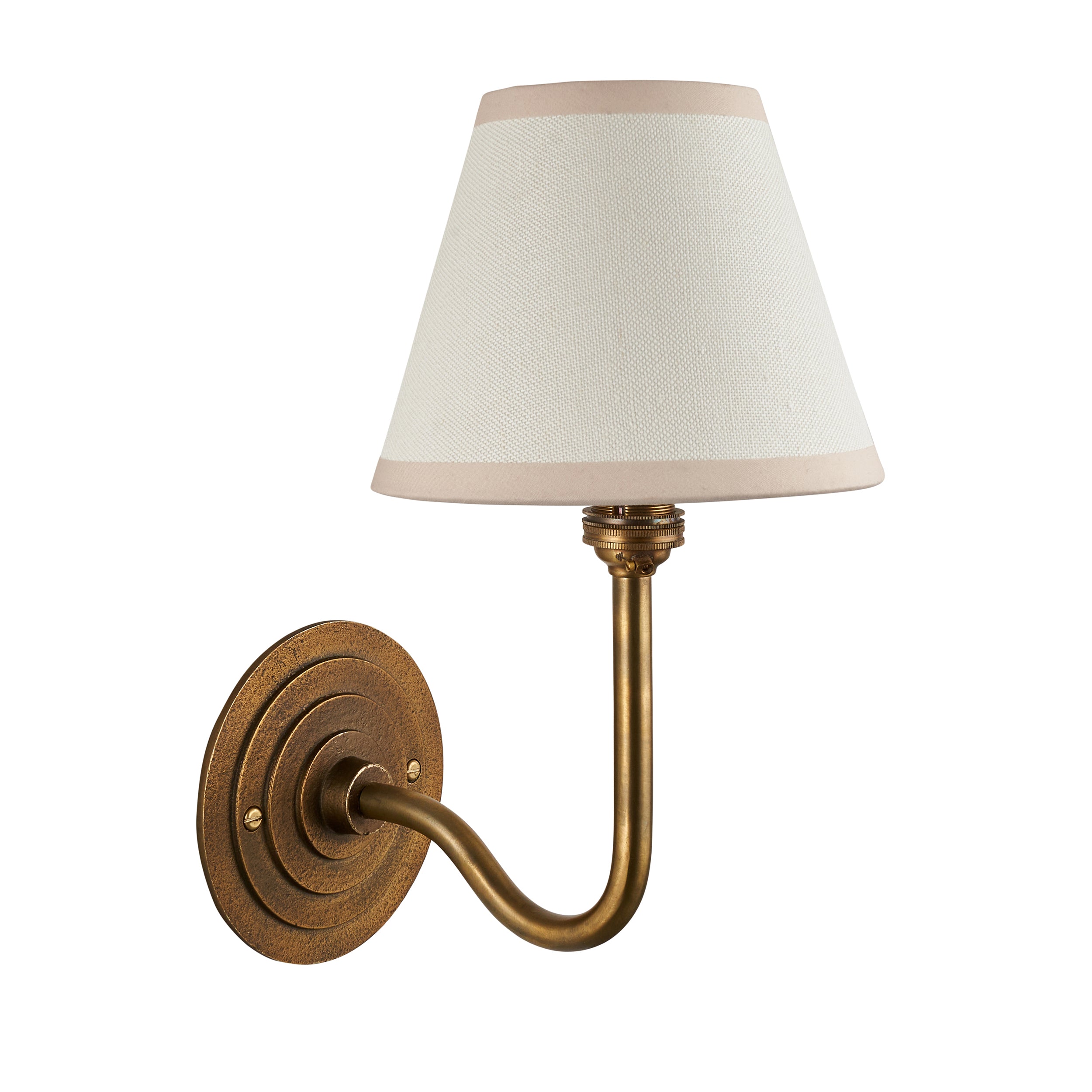 Endon Halo Swan & Ivy 16Cm Wall Light - Antique Brass & Vintage White Fabric