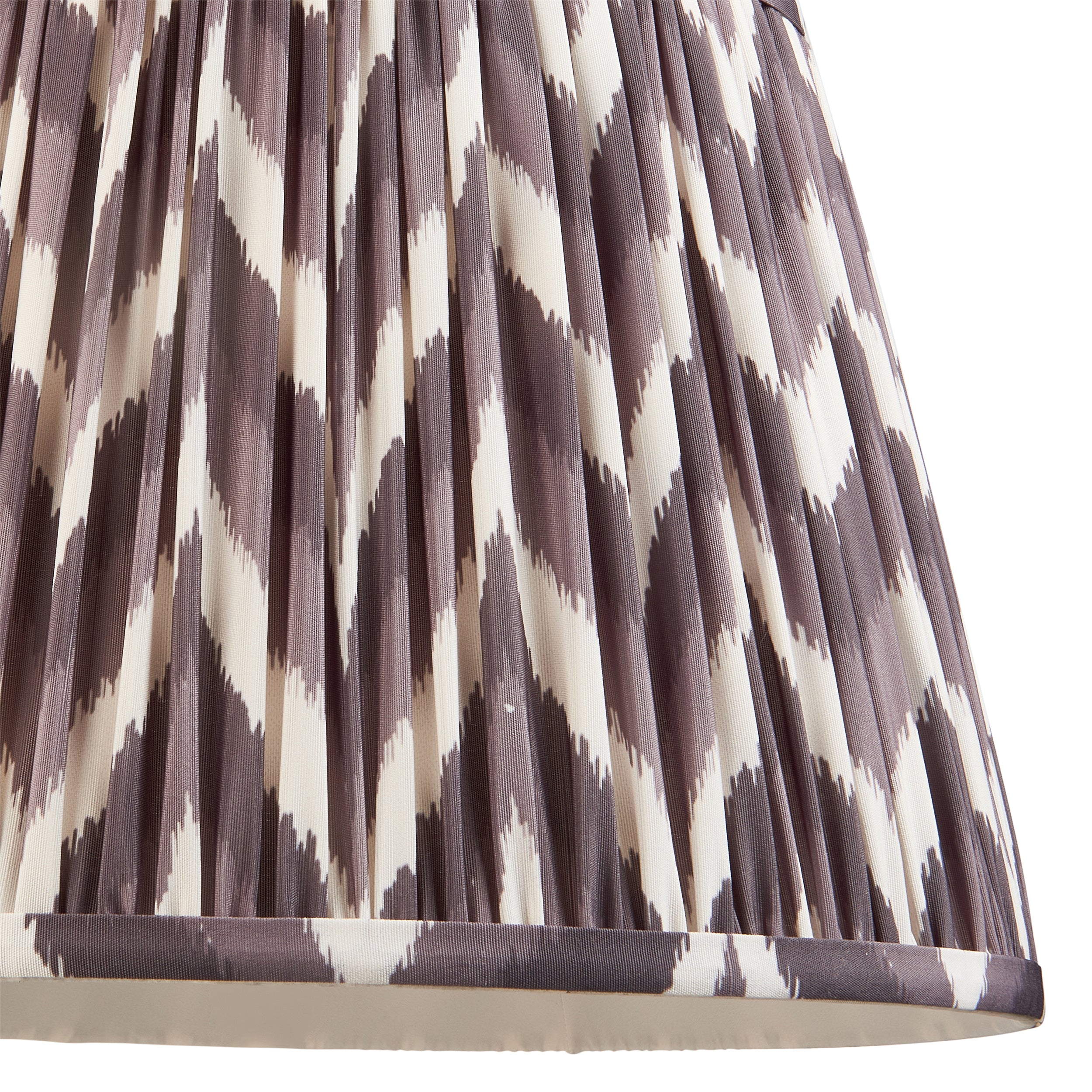 Endon Carnaby Satin Almond White Floor Lamp & Zigzag 35cm Pearl Grey Shade