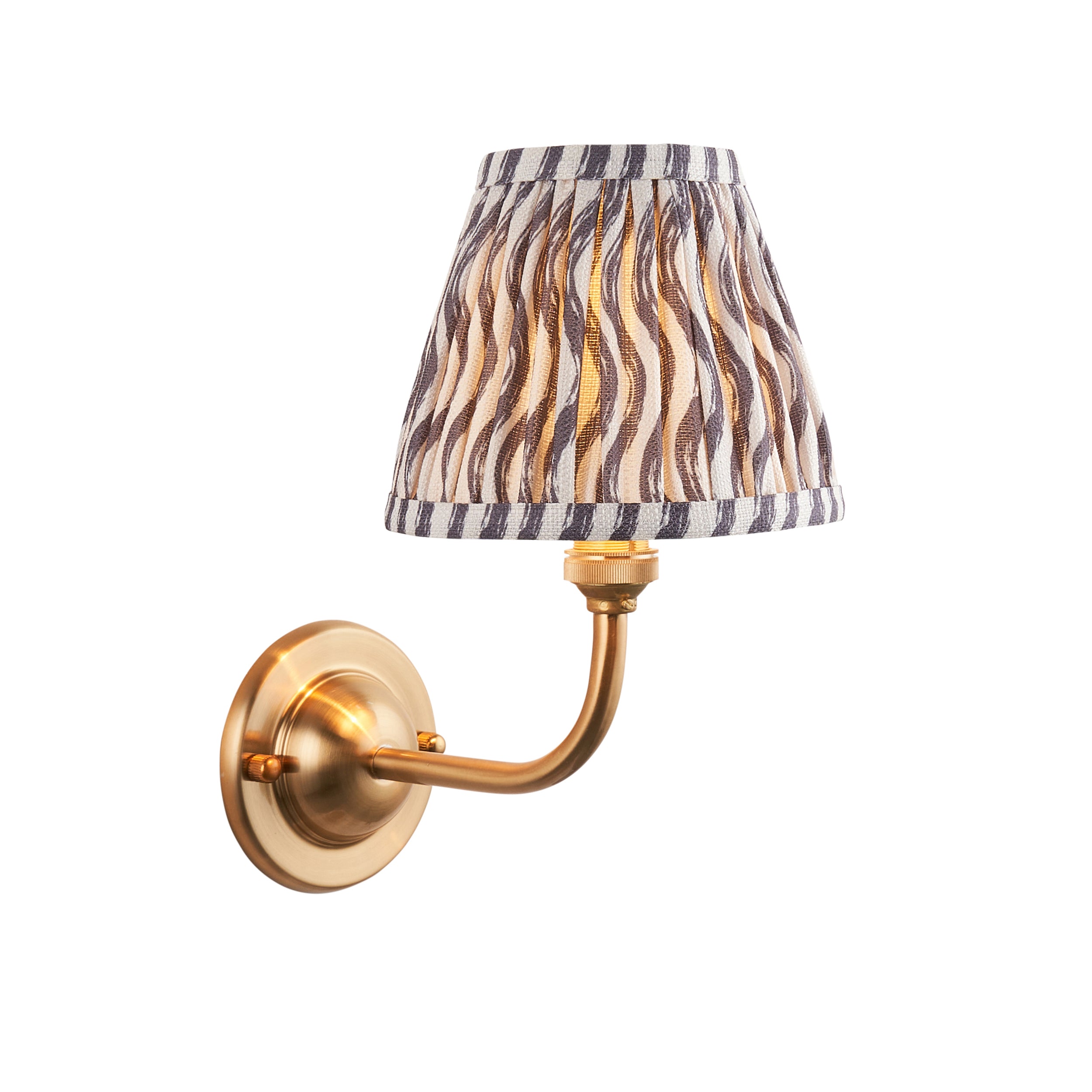 Endon Dome Arc Wall Light & Ripple 16cm Pearl Grey Shade