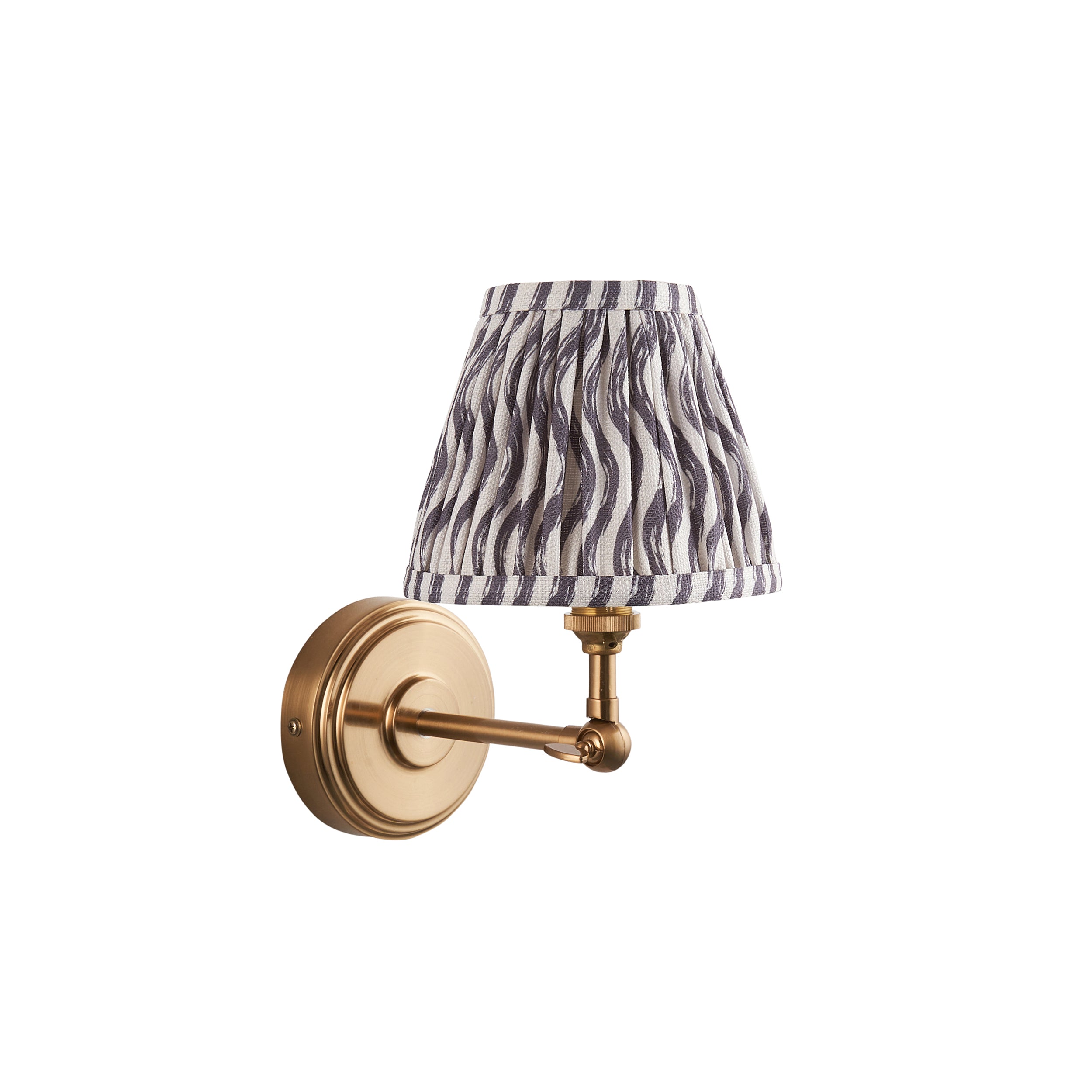 Endon Step Wing Wall Light & Ripple 16cm Pearl Grey Shade