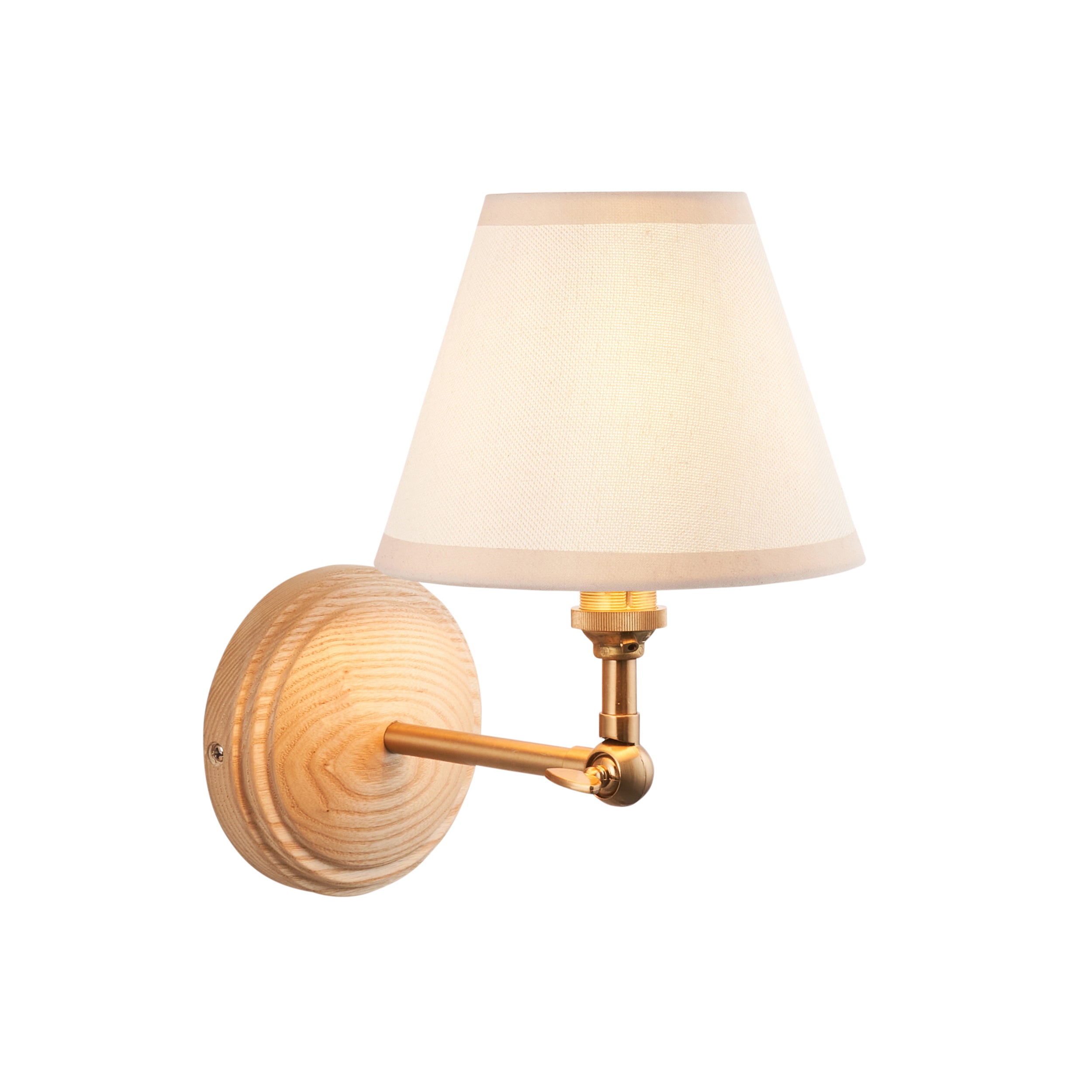 Endon Wood Wing Wall Light & Ivy 16cm Vintage White Shade
