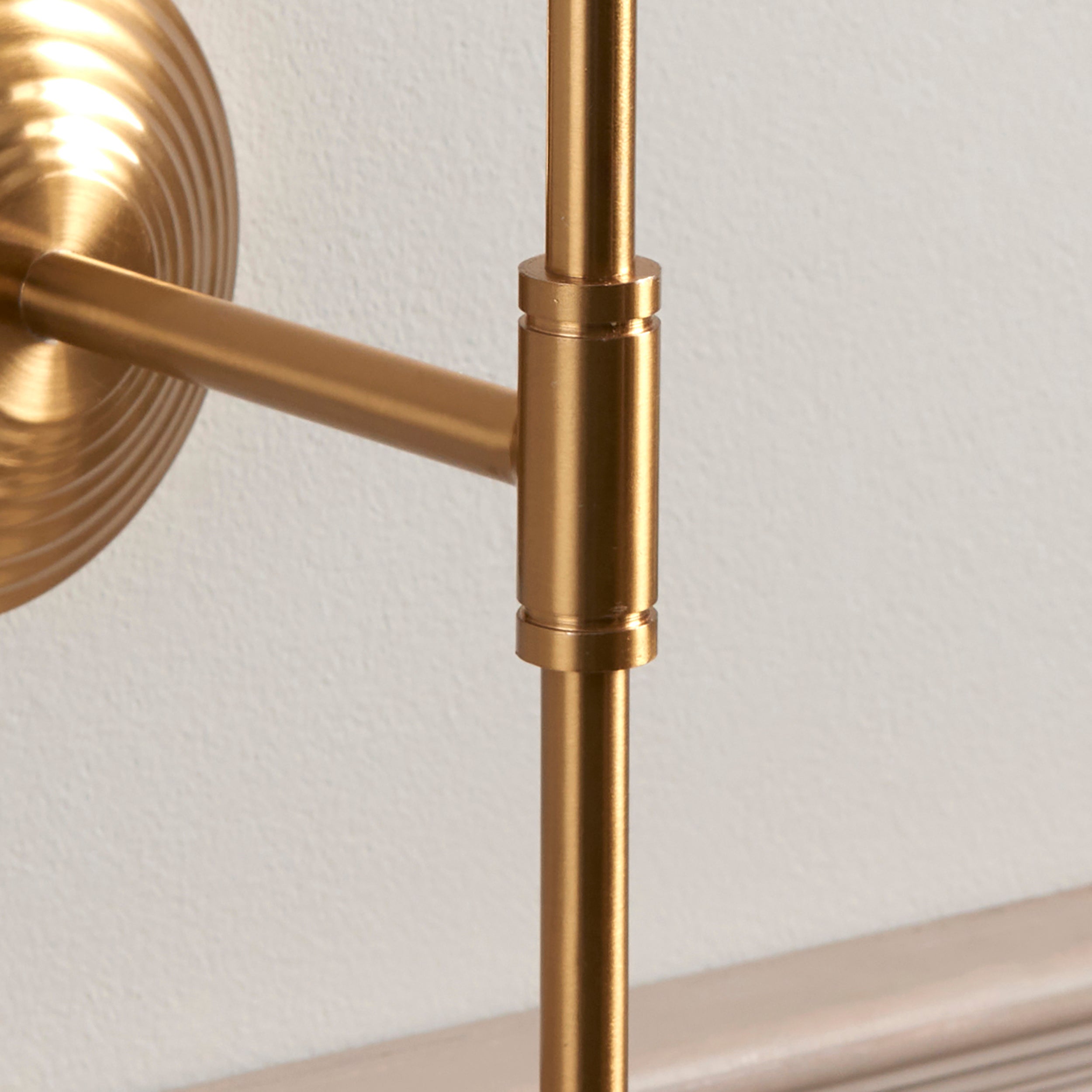 Endon Obelisk T Bar Wall Light & Leaf 20cm Pearl Grey Shade