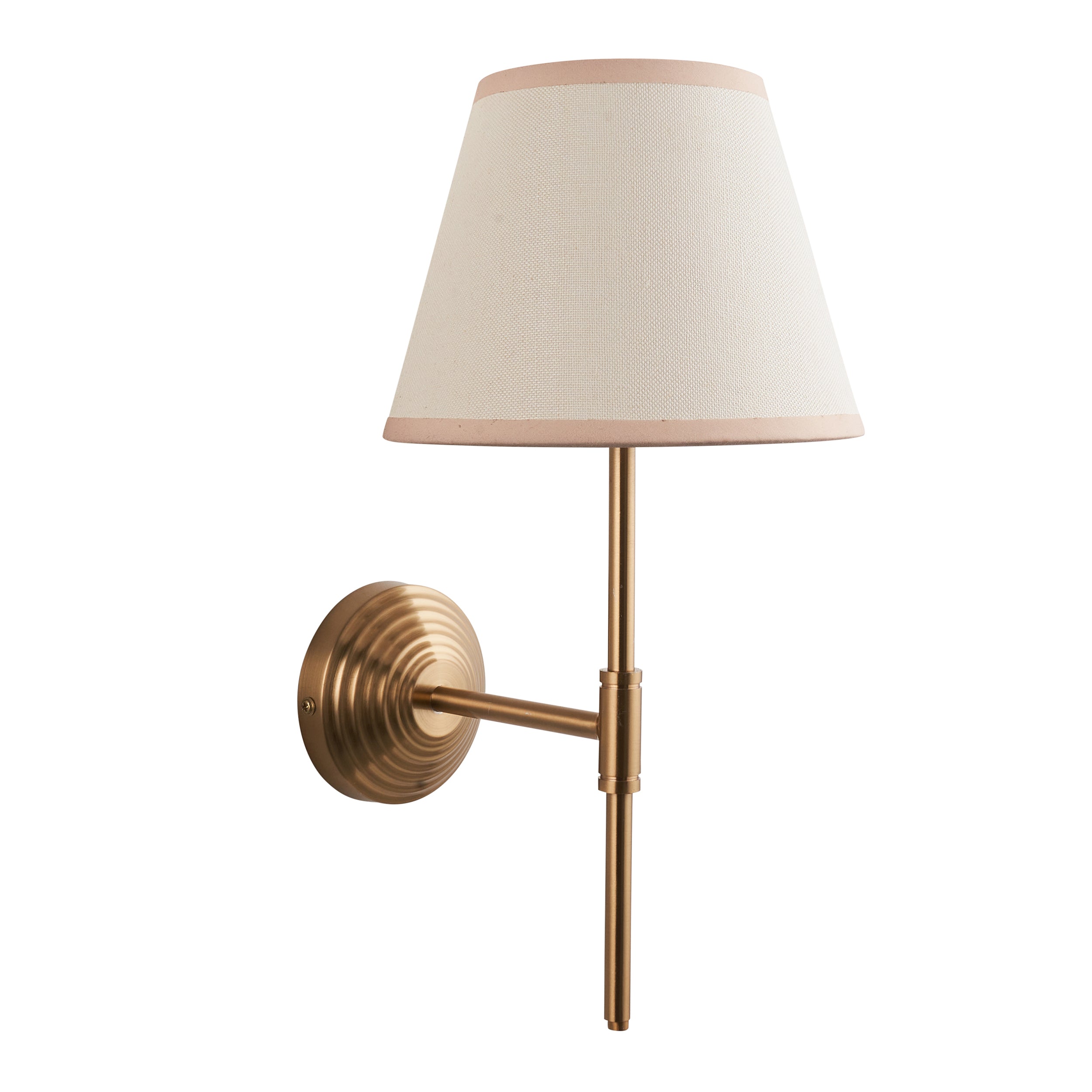 Endon Obelisk T Bar Wall Light & Ivy 20cm Vintage White Shade