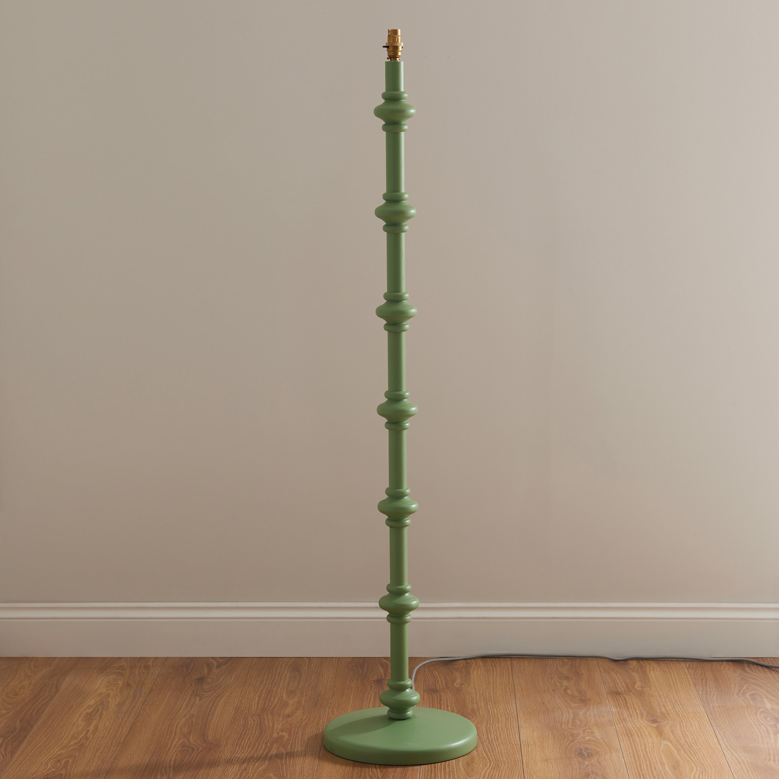 Endon Carnaby Satin Cotswold Green Floor Lamp & Zigzag 35cm Cotswold Green Shade