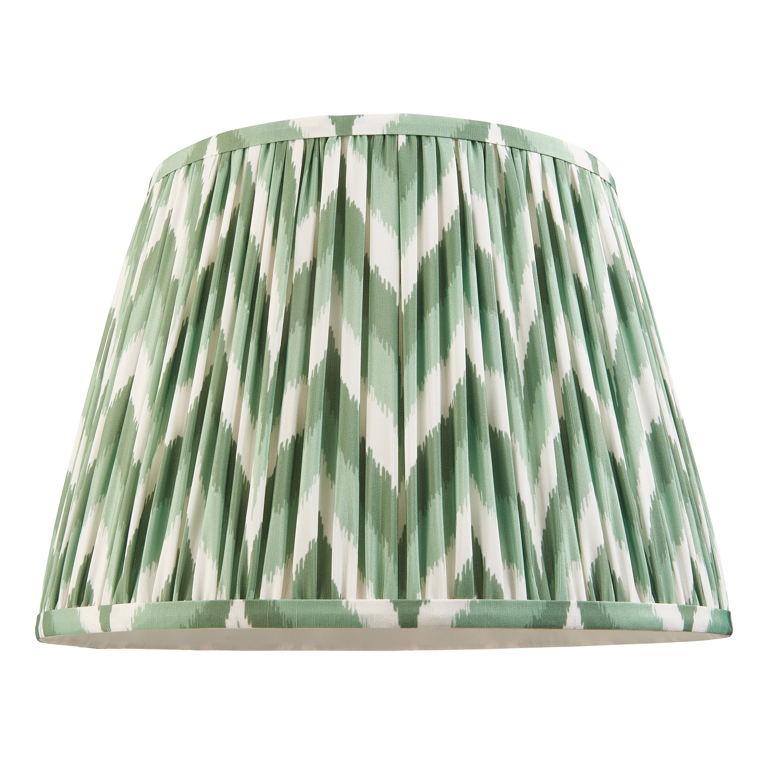 Endon Carnaby Satin Cotswold Green Floor Lamp & Zigzag 35cm Cotswold Green Shade