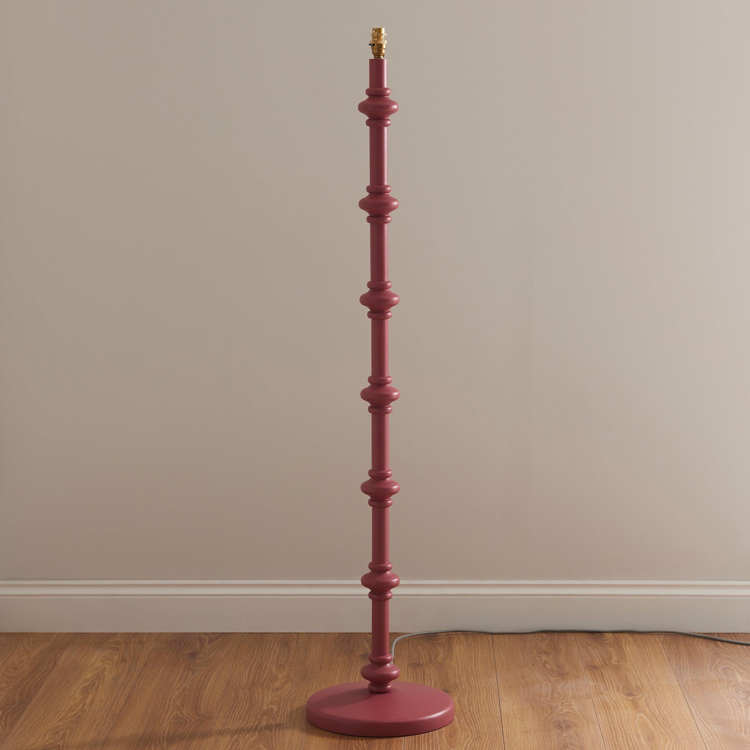 Endon Carnaby Satin Pink Clay Floor Lamp & Zigzag 35cm Cotswold Green Shade