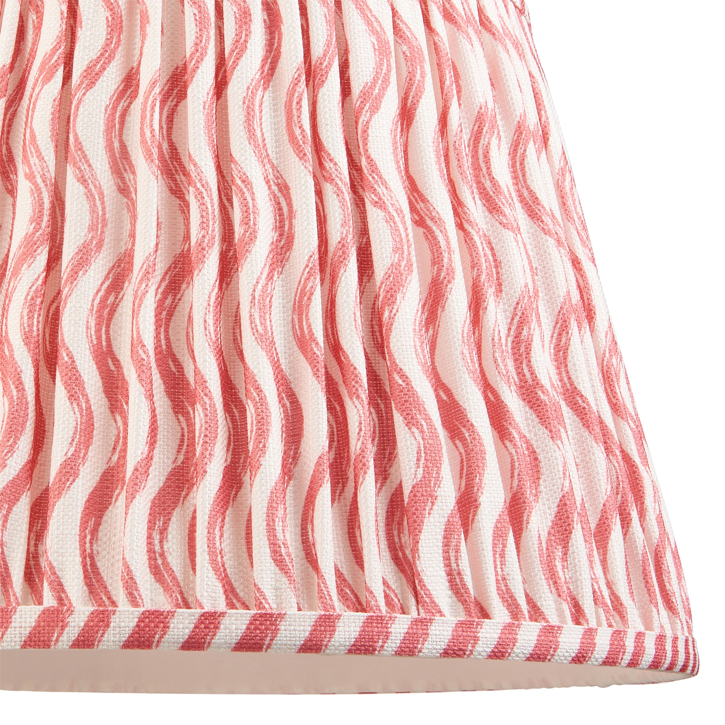 Endon Higgledy Gloss Almond White Floor Lamp & Ripple 35cm Coral Pink Shade