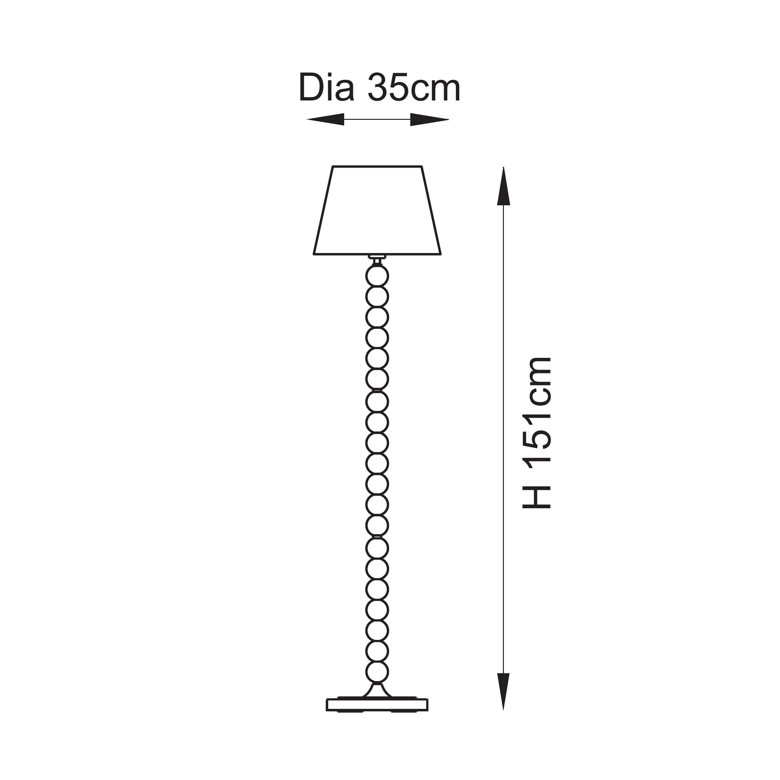 Endon Higgledy Gloss Almond White Floor Lamp & Ripple 35cm Coral Pink Shade