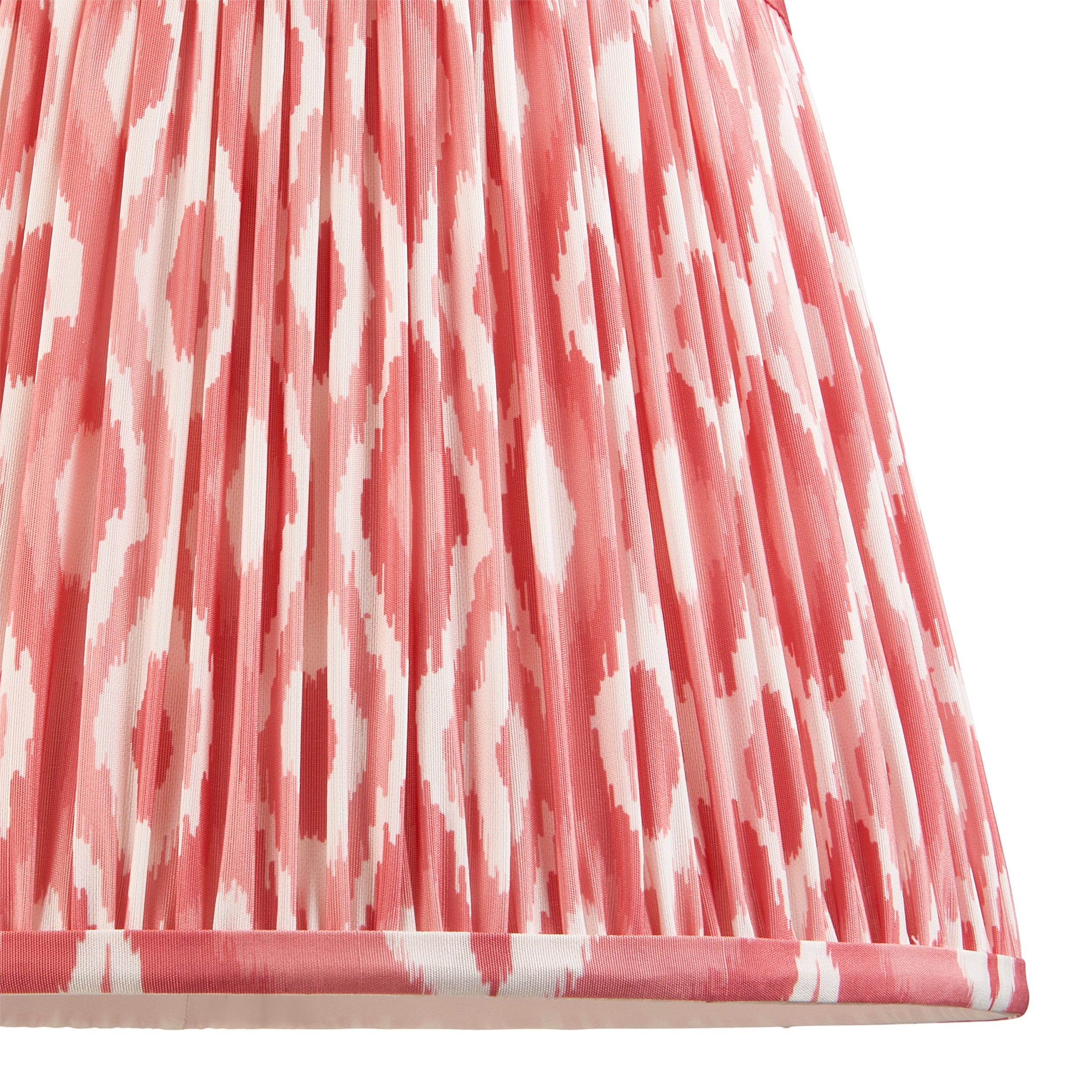 Endon Higgledy Gloss Pink Clay Floor Lamp & Ikat 35cm Coral Pink Shade