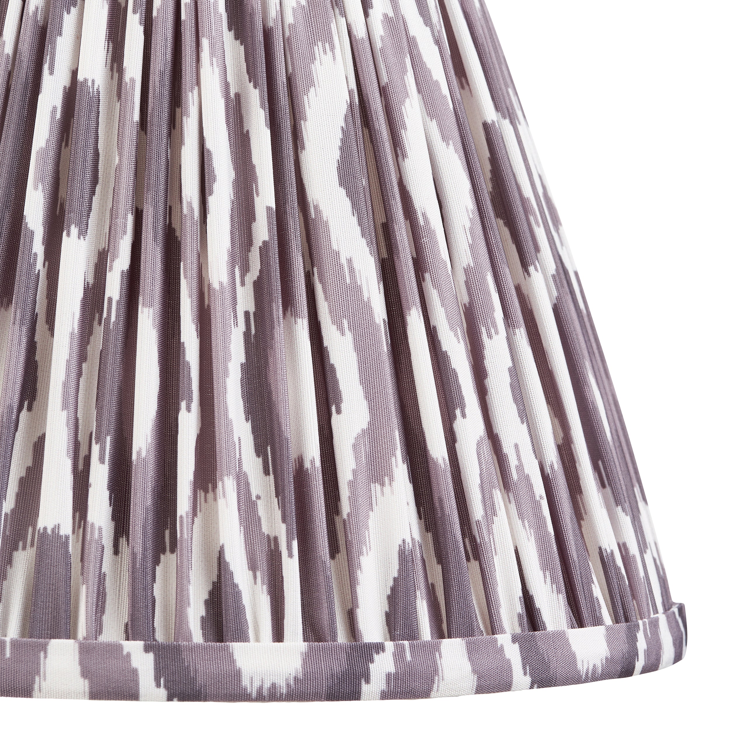 Endon Myrtle Gloss Almond White Table Lamp & Ikat 25cm Pearl Grey Shade