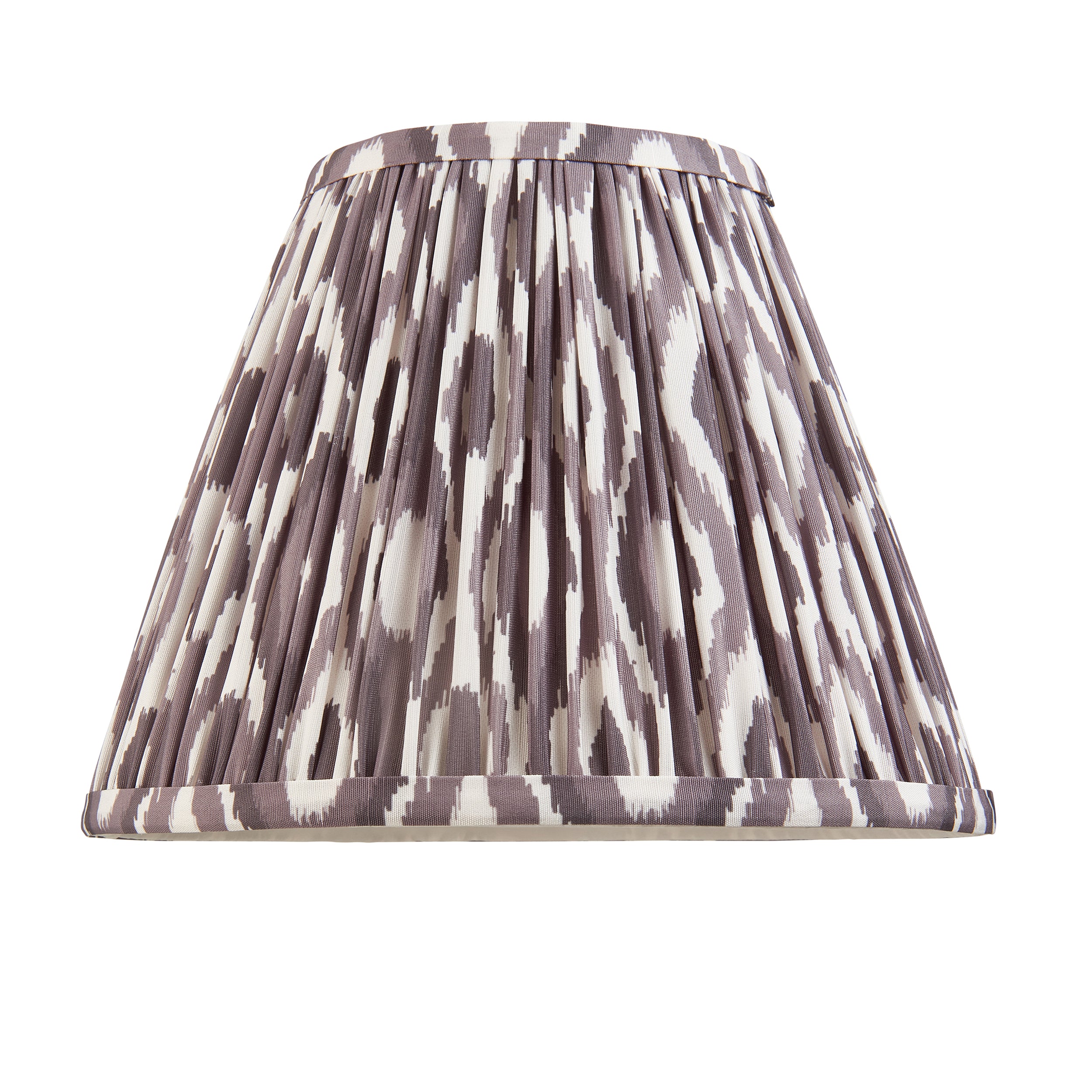 Endon Myrtle Gloss Almond White Table Lamp & Ikat 25cm Pearl Grey Shade