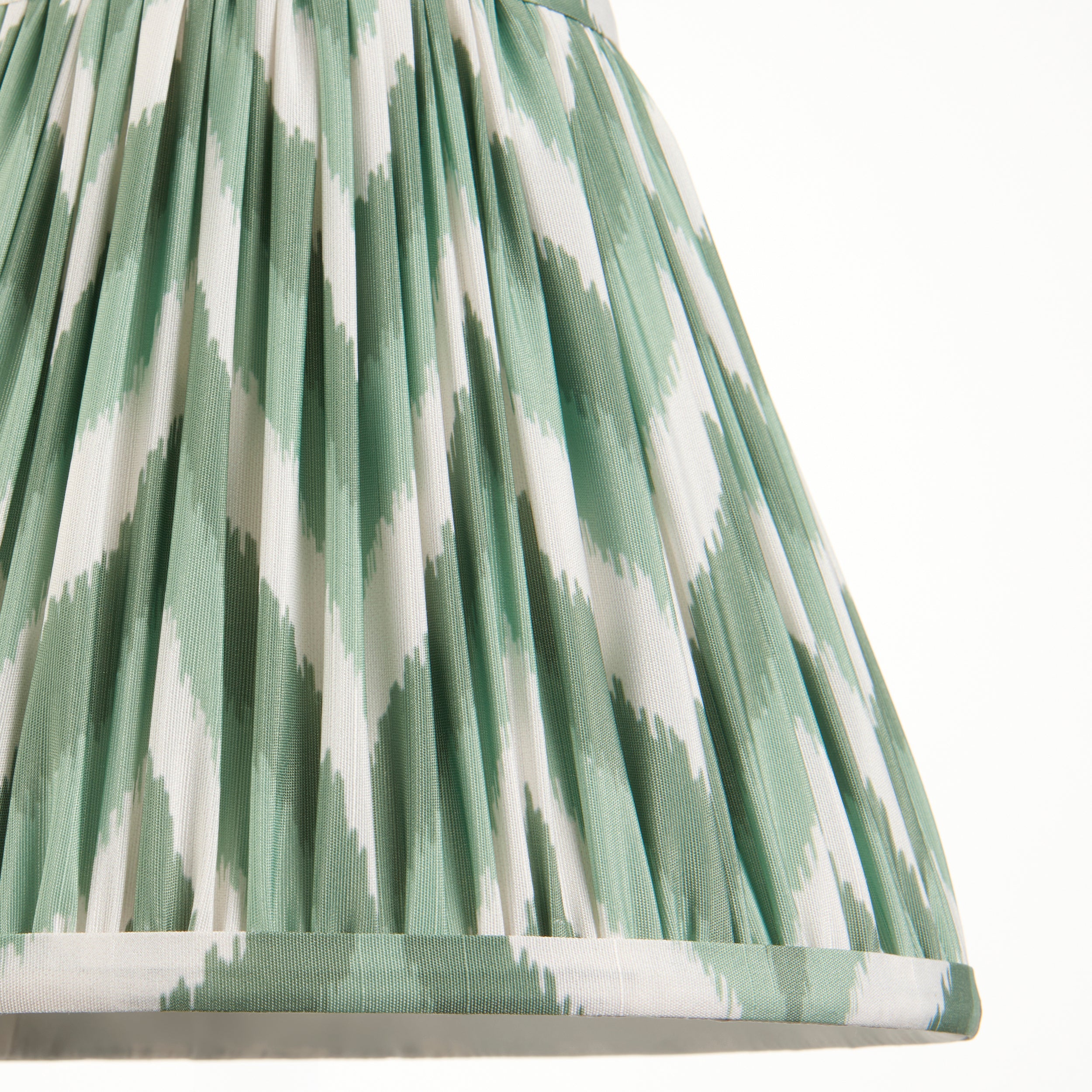 Endon Myrtle Gloss Pink Clay Table Lamp & Zigzag 25cm Cotswold Green Shade