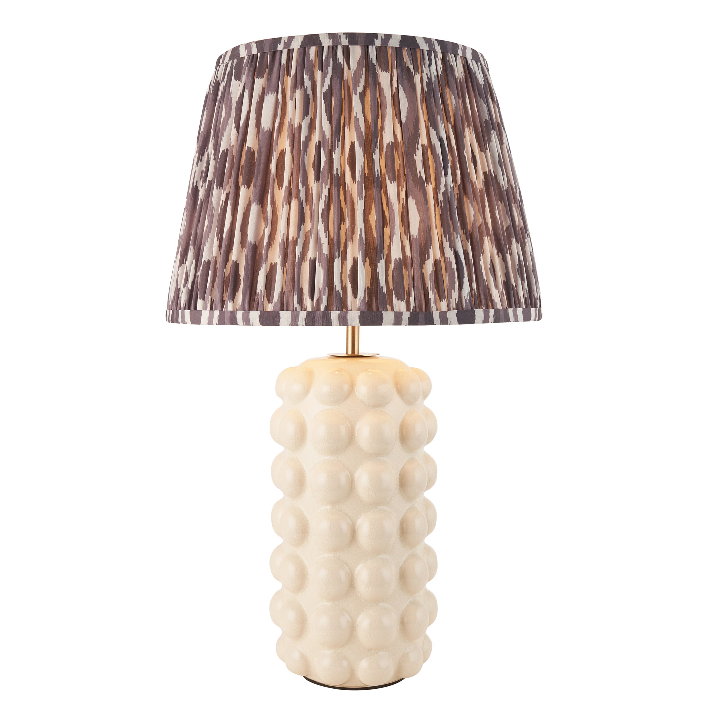 Endon Bobble Table Lamp & Ikat 35cm Pearl Grey Shade