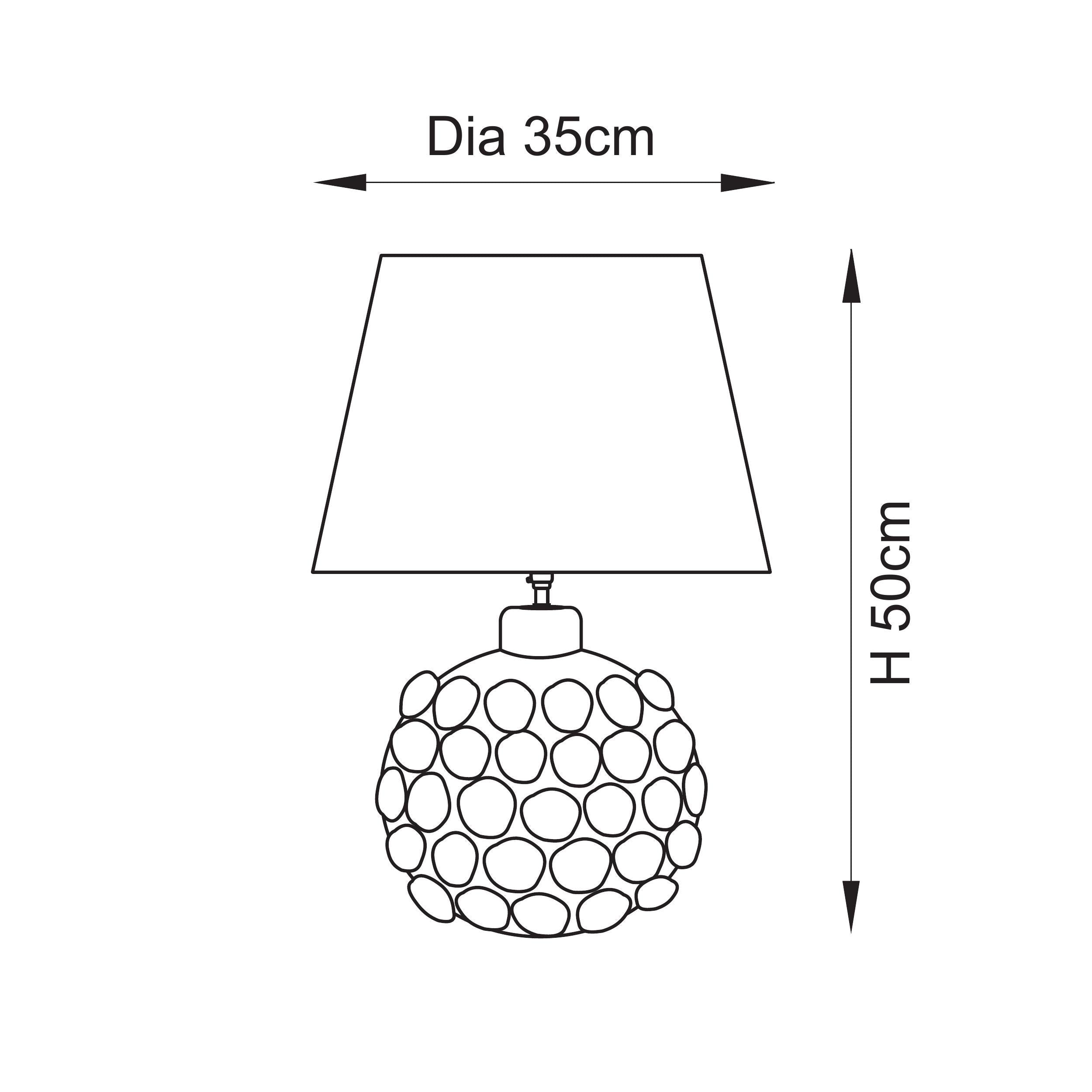 Endon Borello Table Lamp & Leaf 35cm Pearl Grey Shade