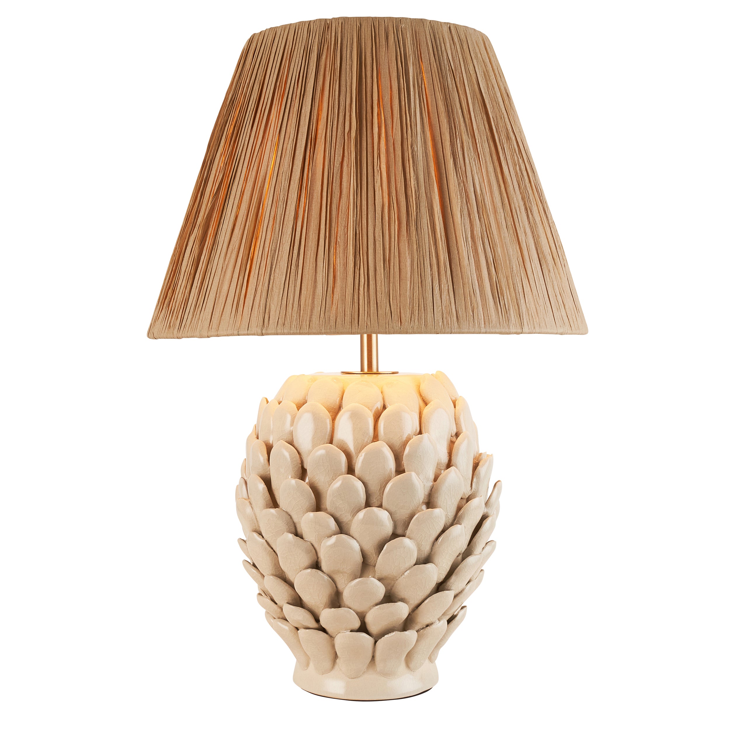 Endon Layered Leaf Table Lamp & Raffia 30cm Natural Raffia Shade