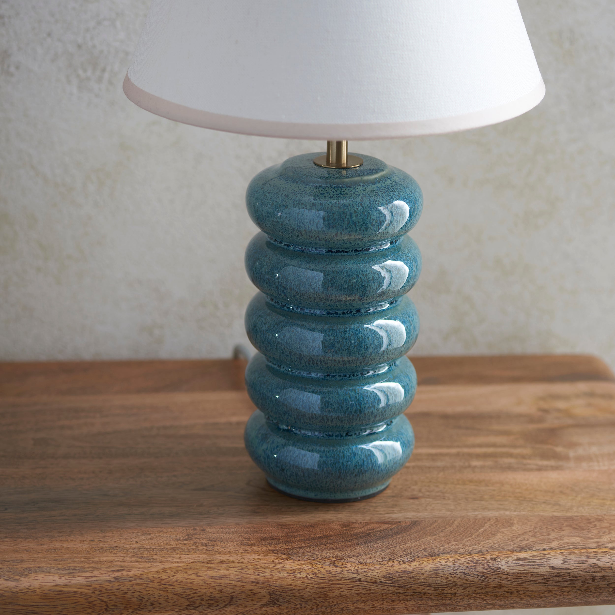 Endon Squash Table Lamp & Ivy 25cm Vintage White Shade
