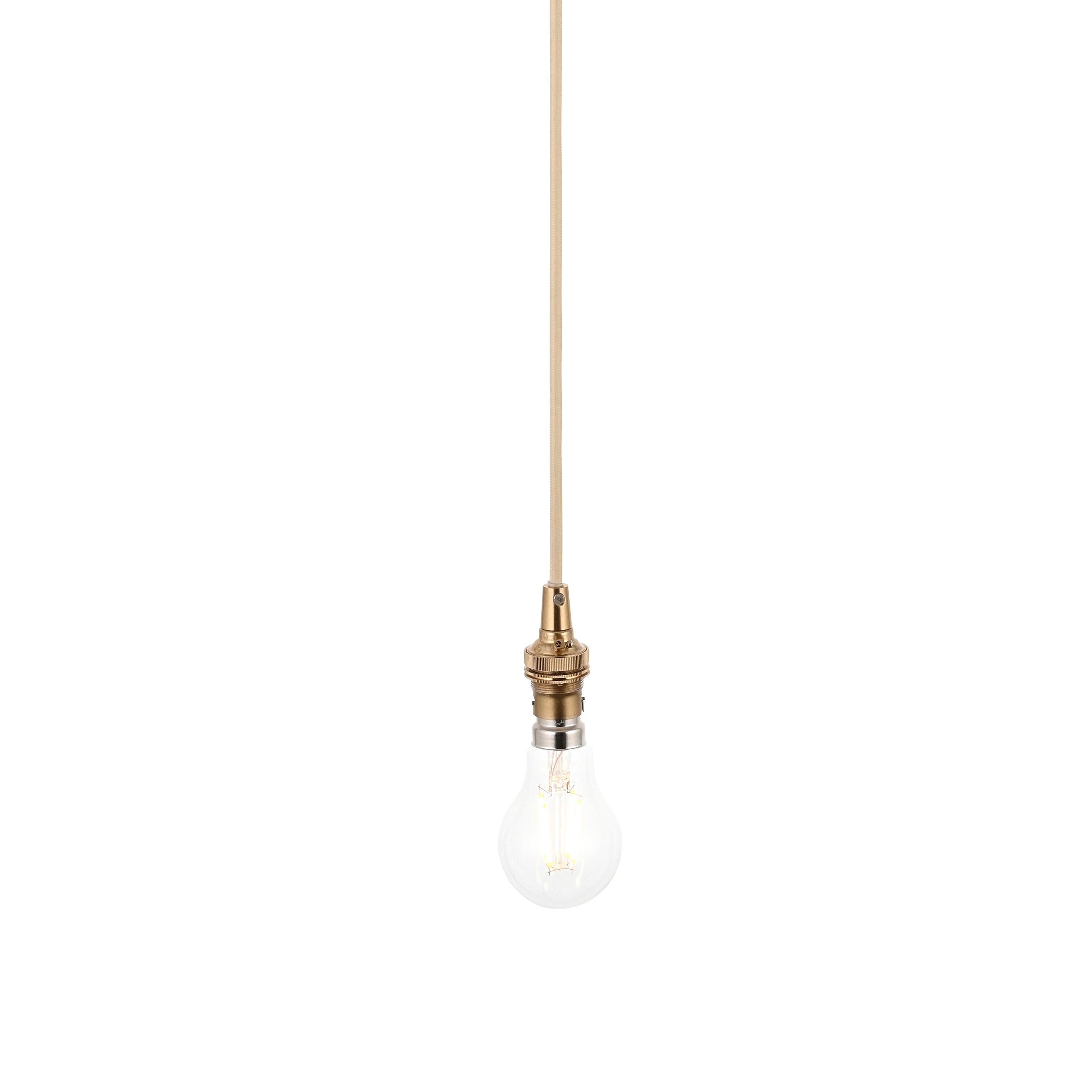 Endon Eltham Cable Set - Brushed Aged Brass Plate & Natural Braided Flex