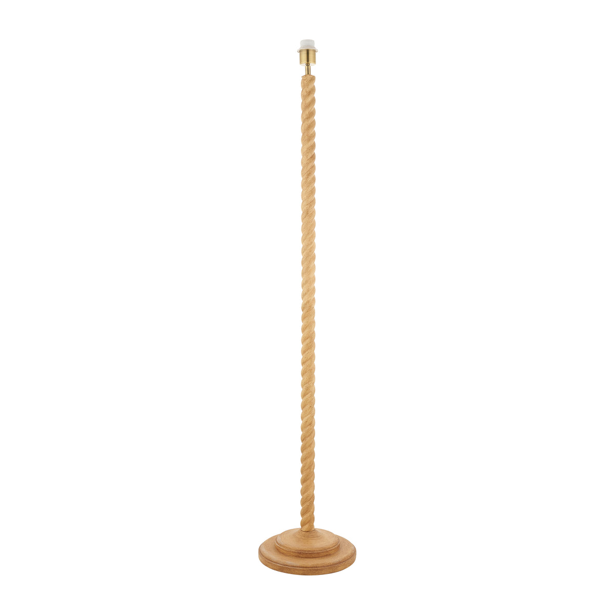 Endon Twist Floor Base - Oak Effect Resin & Antique Brass Plate