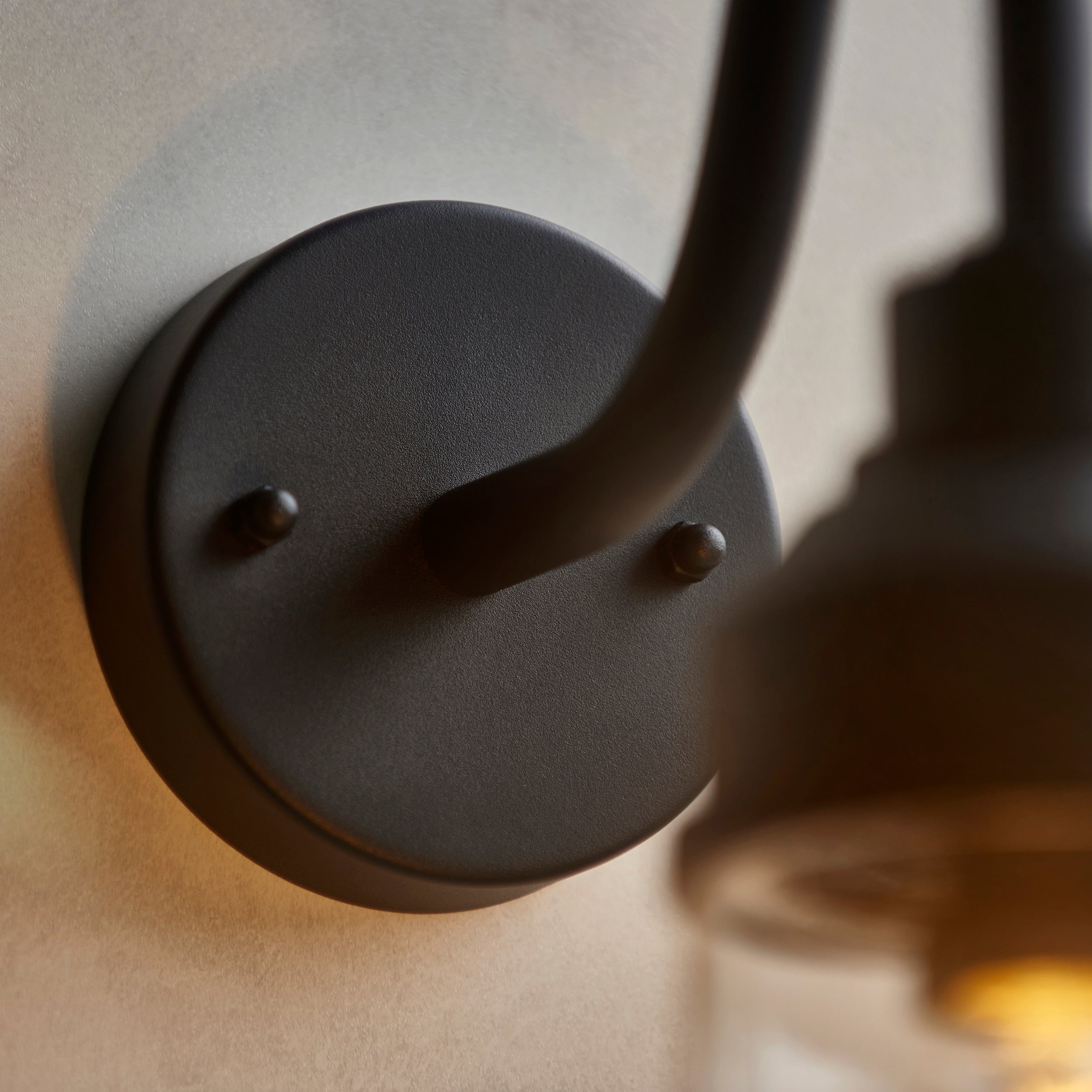 Endon Truro Wall Light - Textured Black & Clear Glass