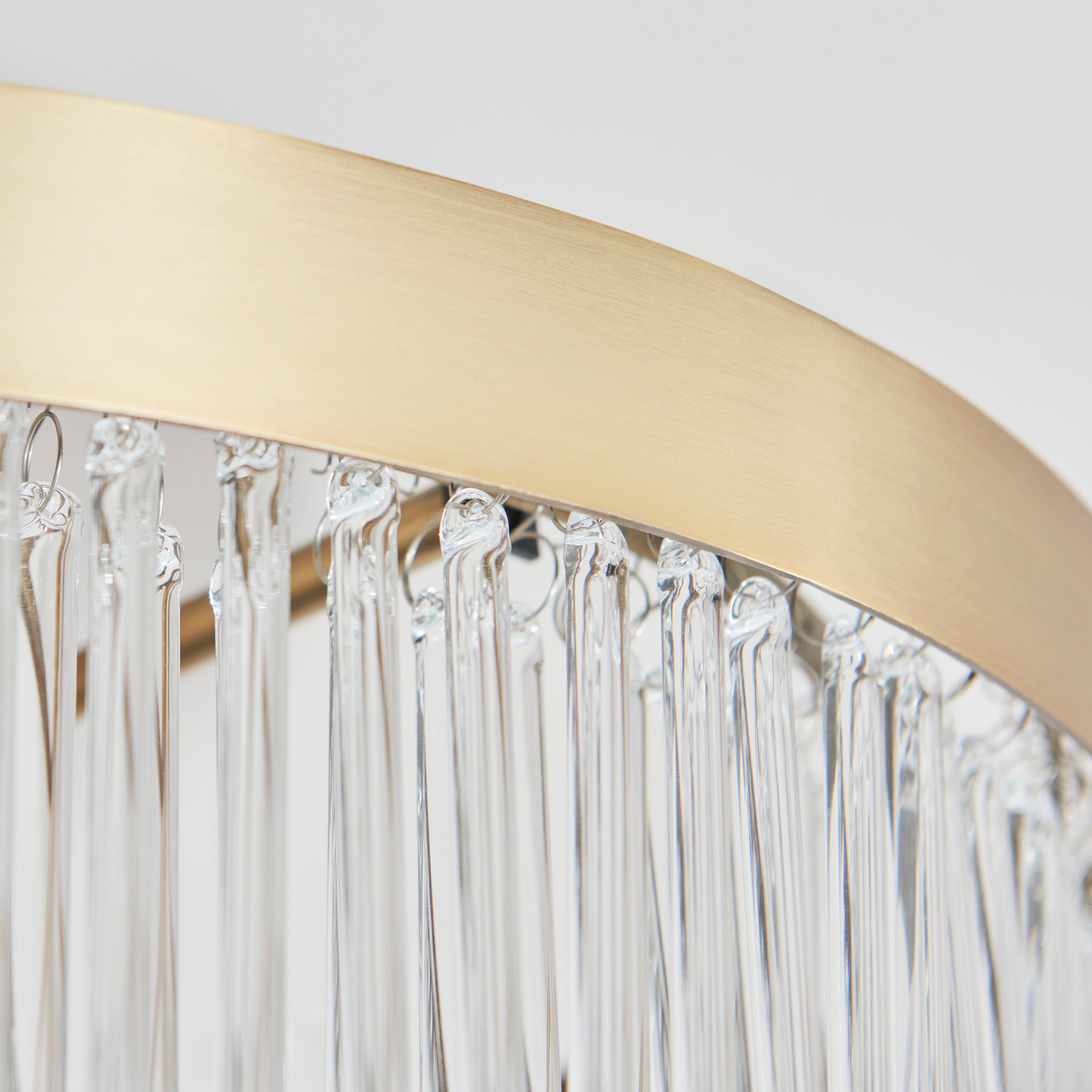 Endon Clermont 3 Light Semi Flush - Warm Antique Brass Plate & Clear Glass