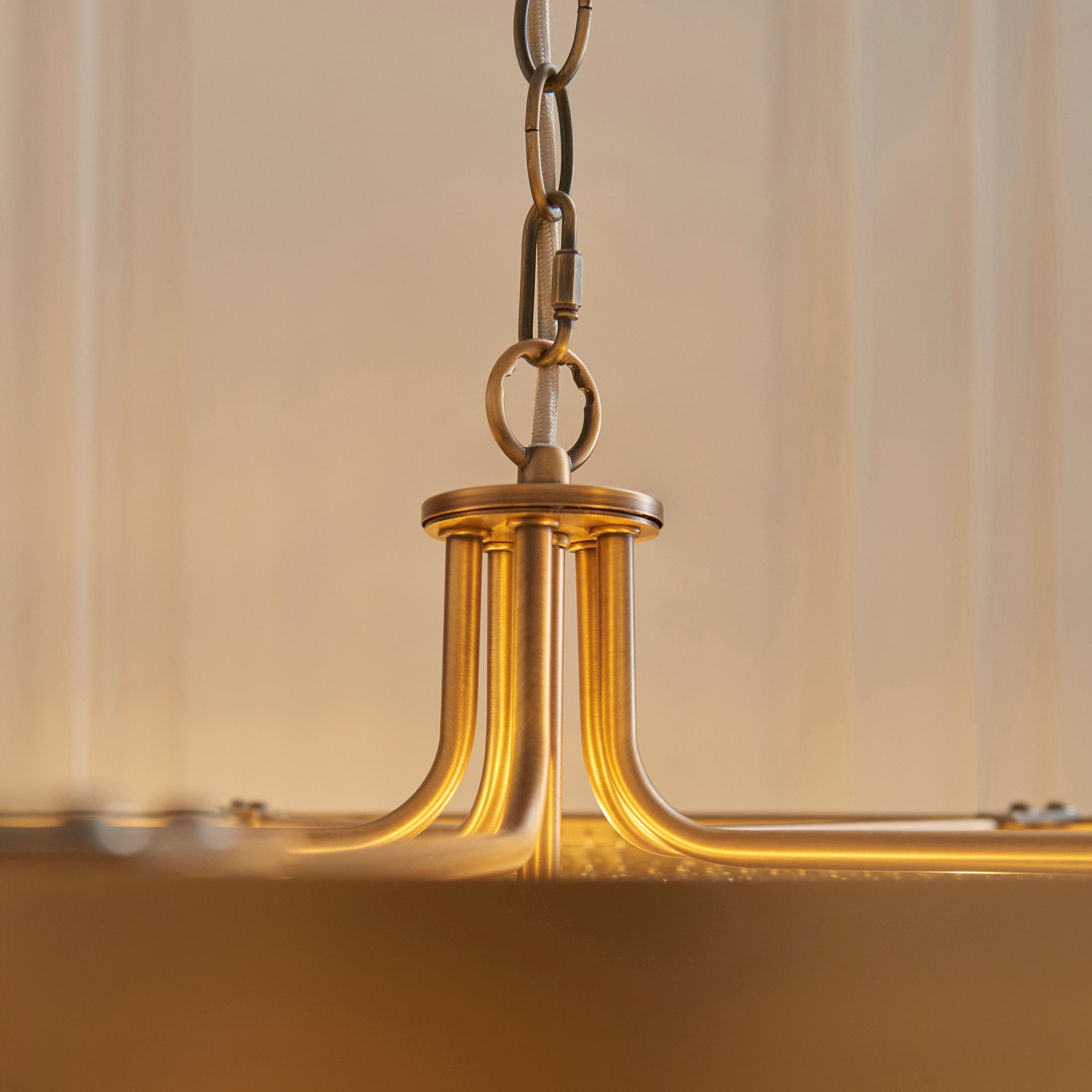 Endon Clermont 5 Light Pendant  - Warm Antique Brass Plate & Clear Glass