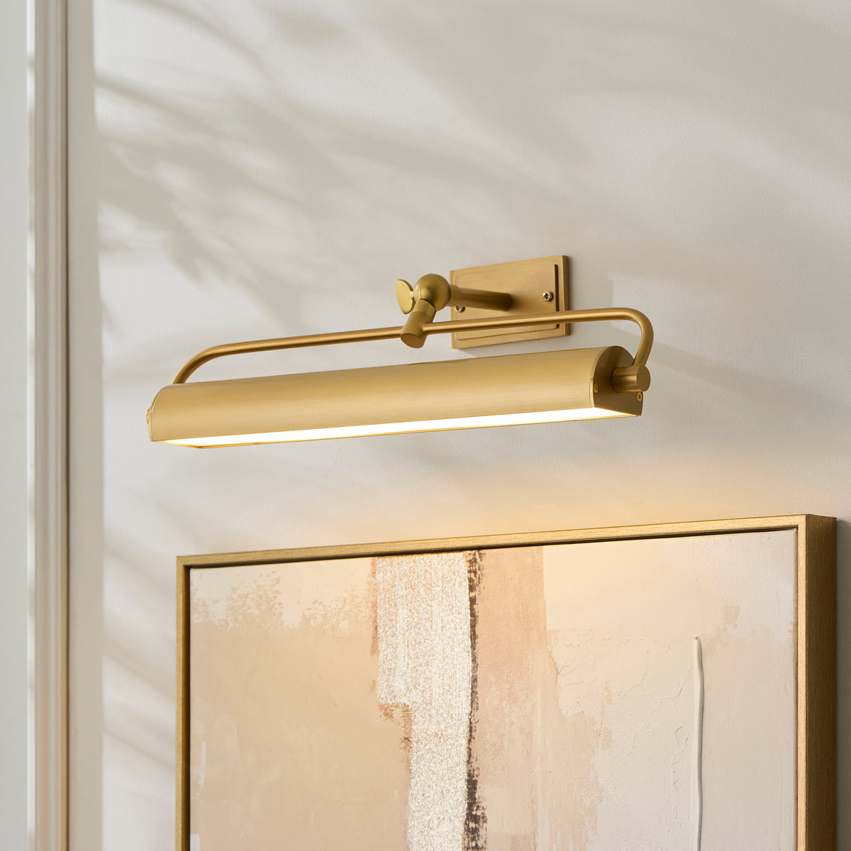 Endon Nantes Rechargeable Picture Light - Warm Brass Plate & Frosted PC