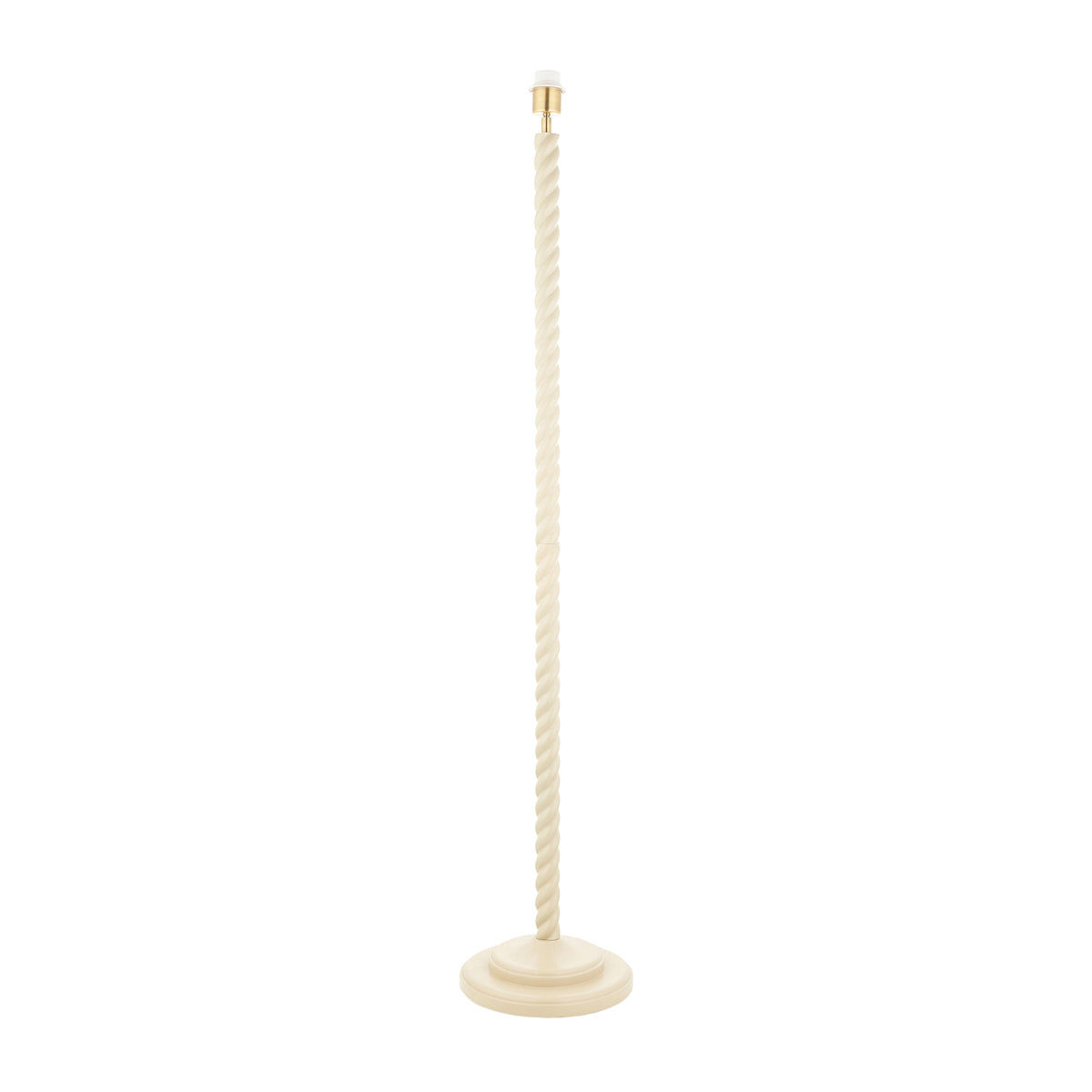 Endon Twist Floor Base - Satin Almond White Paint & Antique Brass Plate