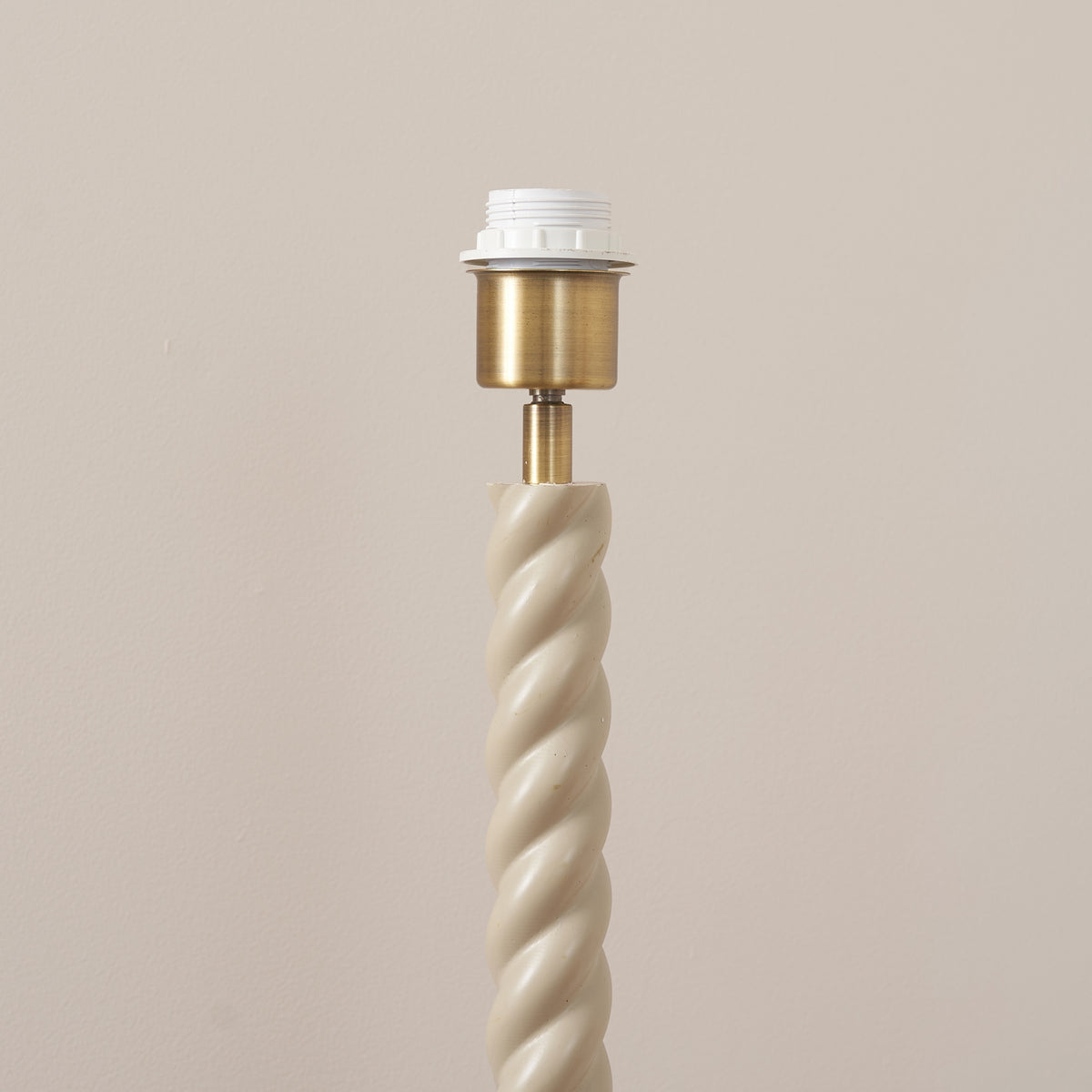 Endon Twist Floor Base - Satin Almond White Paint & Antique Brass Plate