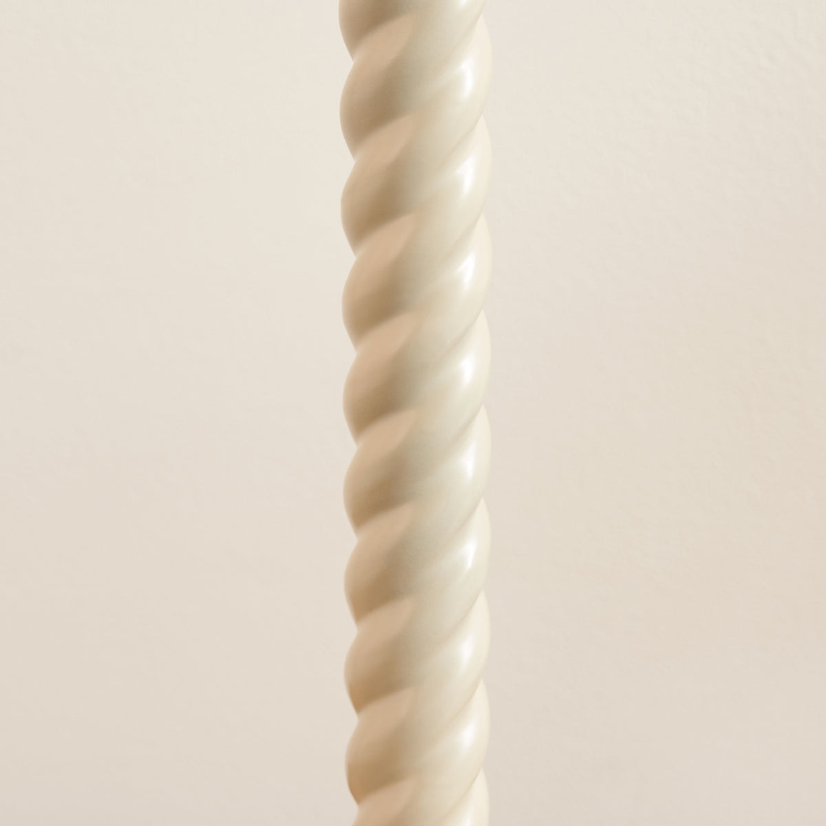 Endon Twist Table Base - Satin Almond White Paint & Antique Brass Plate