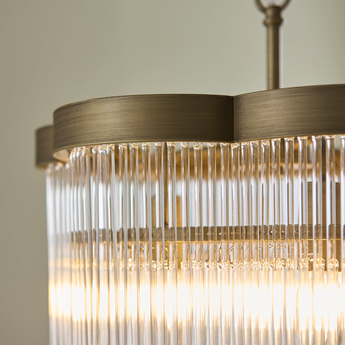 Endon Lucille 3 Light Pendant - Antique Brass & Clear Glass