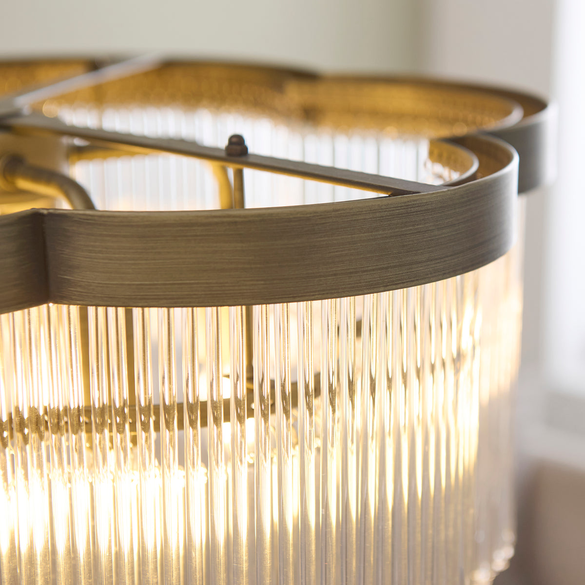 Endon Lucille 5 Light Pendant - Antique Brass & Clear Glass