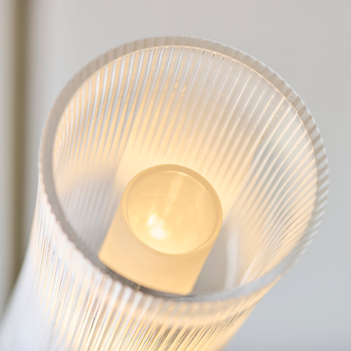 Endon Avelyn 8 Light Pendant - Antique Brass Plate & Clear Ribbed Glass