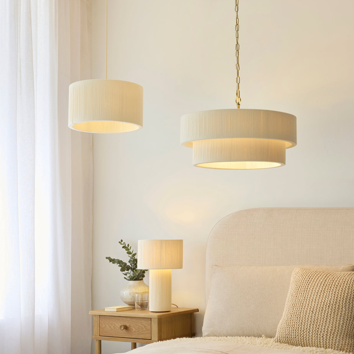 Endon Noah Table Light - Cream Cotton