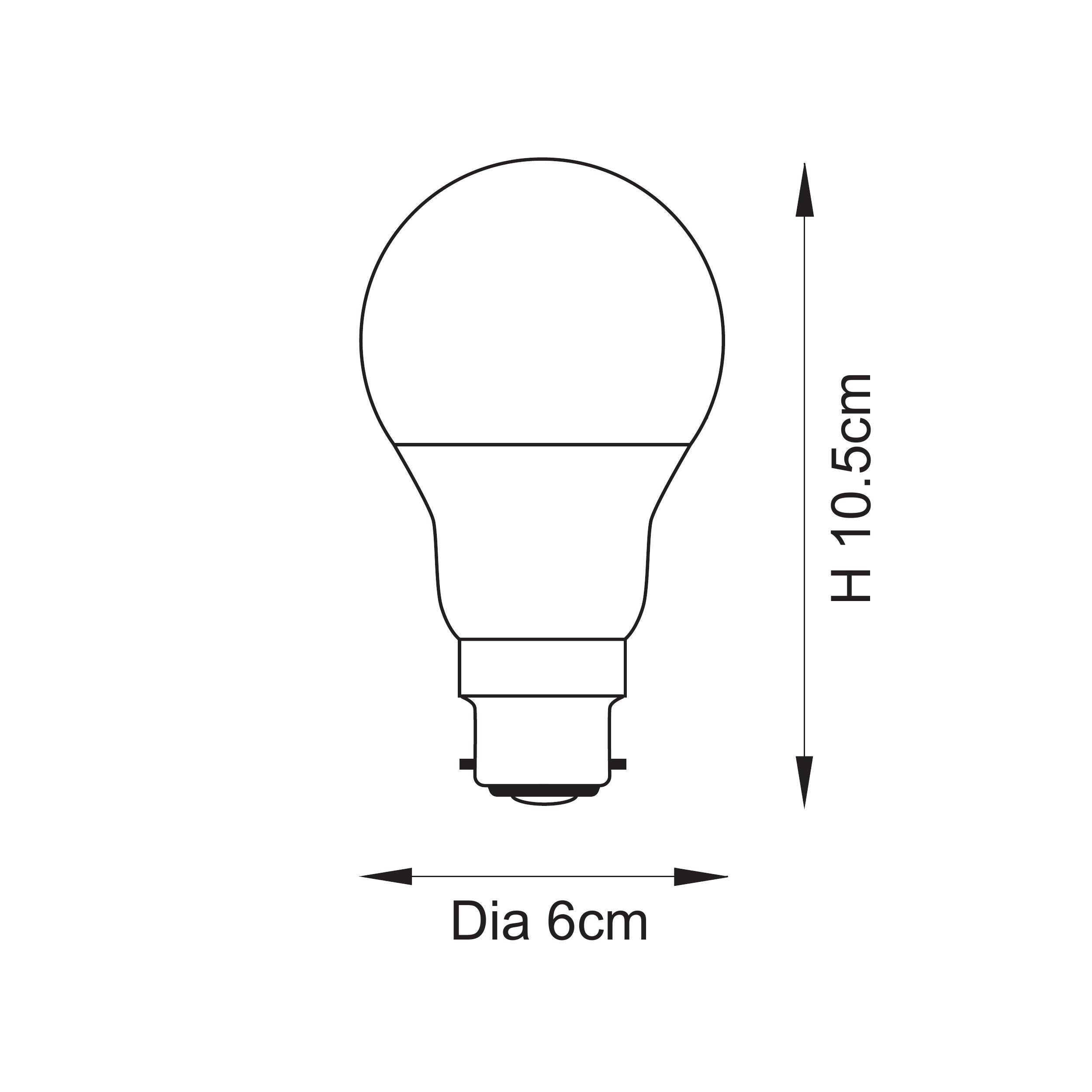 Endon Essentials B22 LED GLS Non Dimmable Bulb - Opal - 4000K