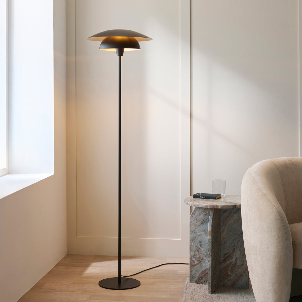 Endon Lyon Floor Light - Matt Black