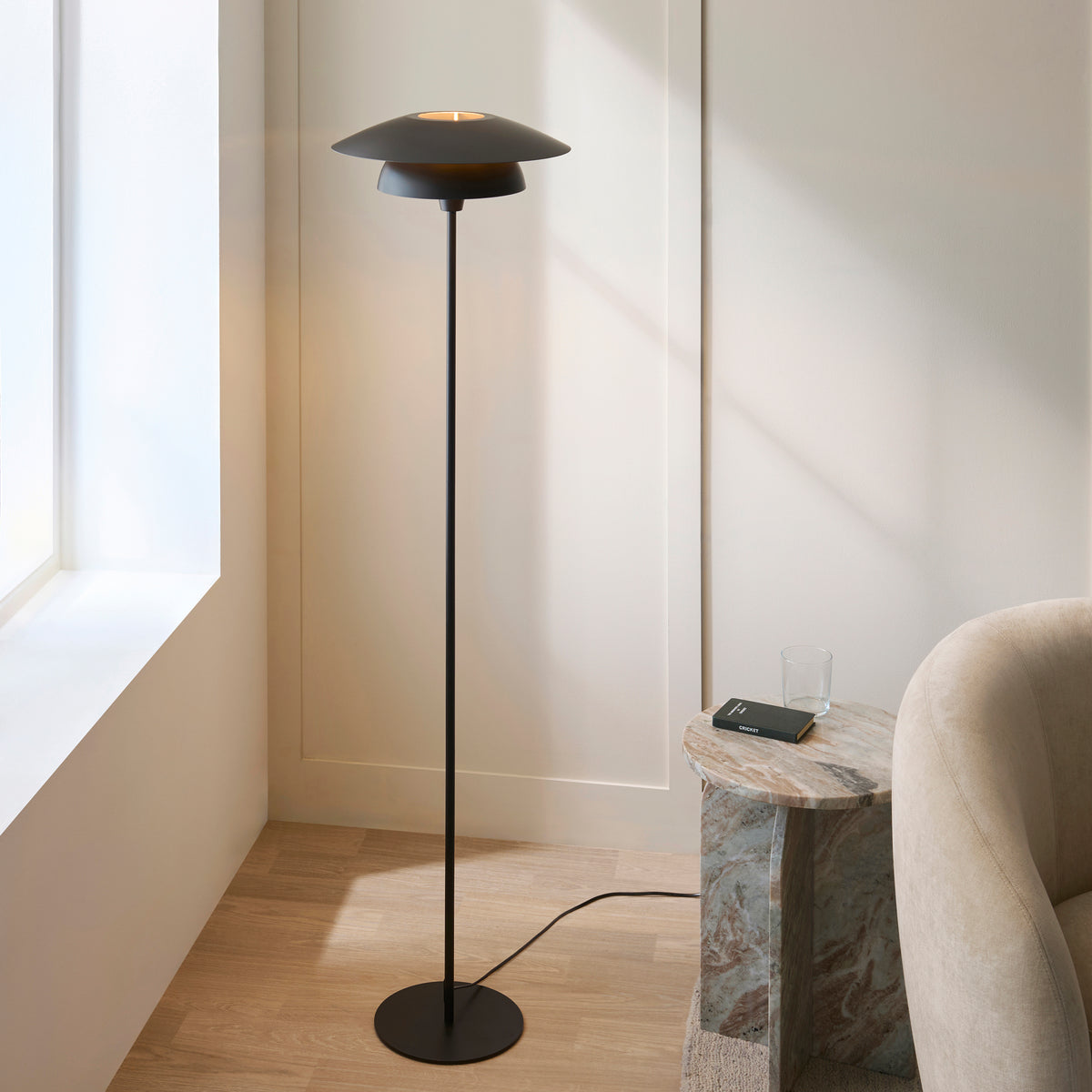 Endon Lyon Floor Light - Matt Black