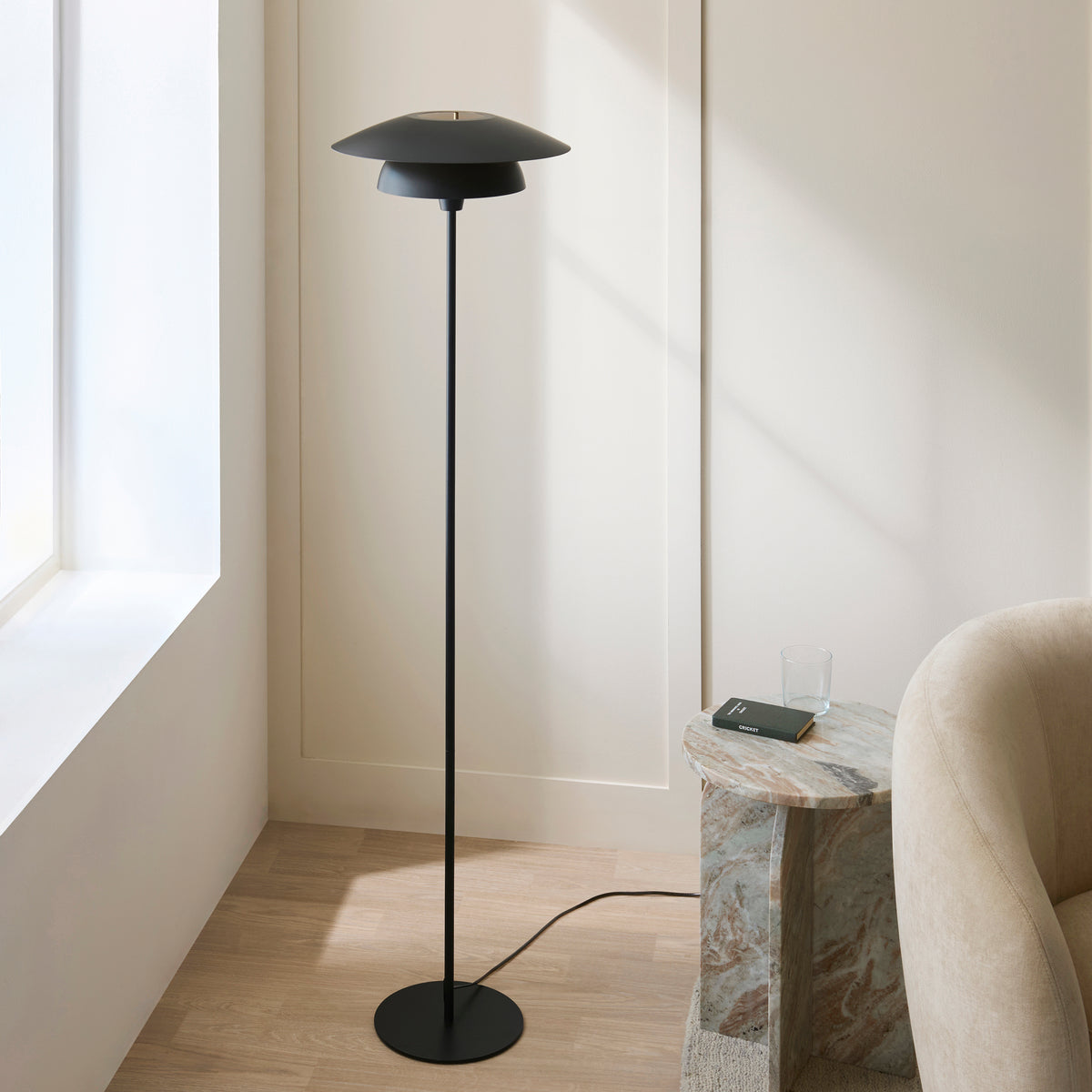 Endon Lyon Floor Light - Matt Black