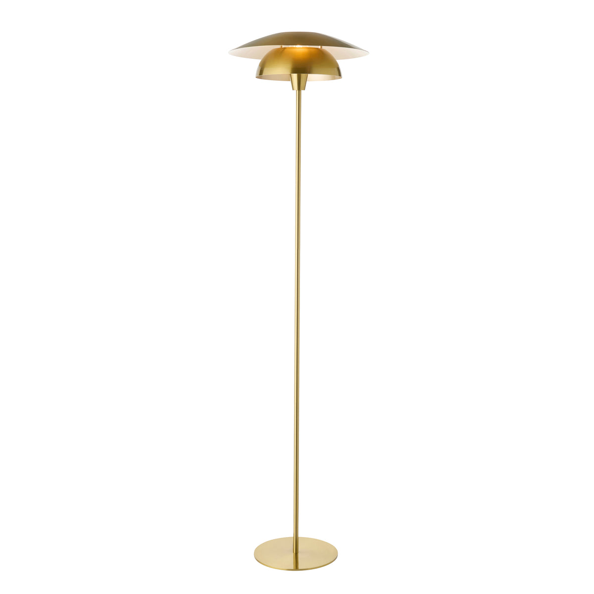 Endon Lyon Floor Light - Satin Brass Plate