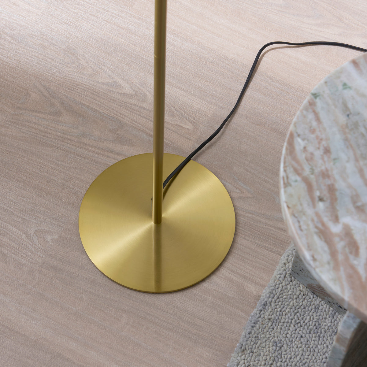 Endon Lyon Floor Light - Satin Brass Plate