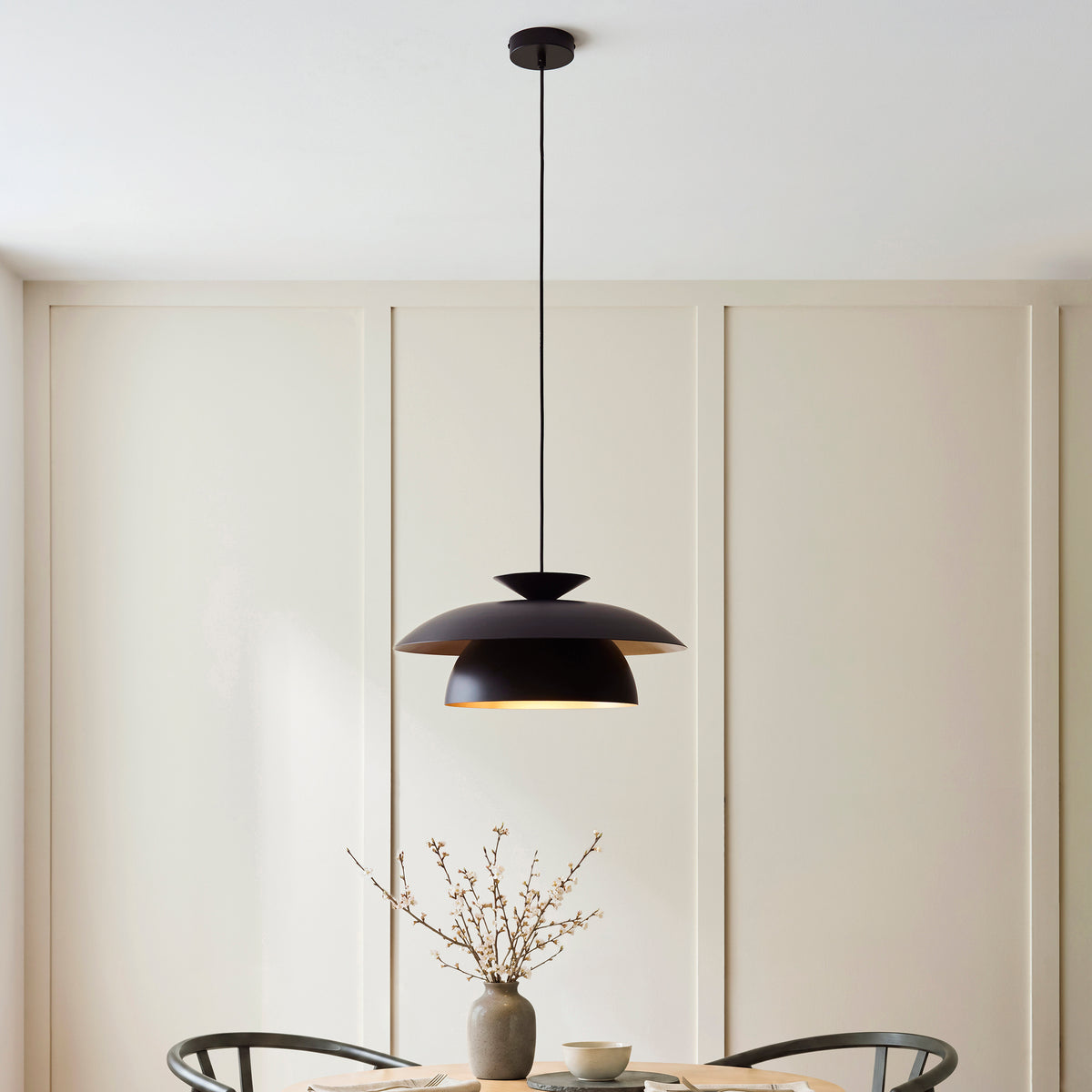 Endon Lyon Pendant - Matt Black