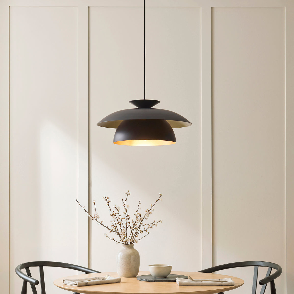 Endon Lyon Pendant - Matt Black
