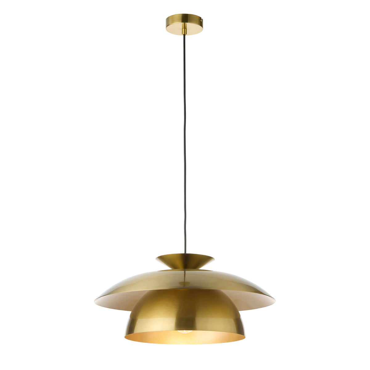 Endon Lyon Pendant - Satin Brass Plate