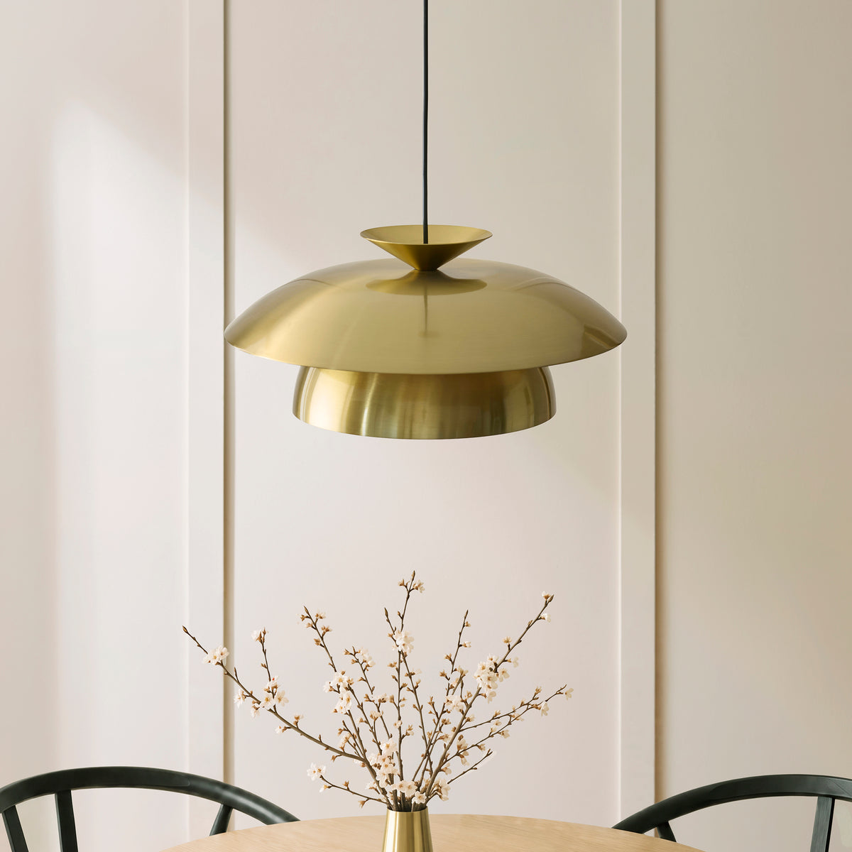 Endon Lyon Pendant - Satin Brass Plate